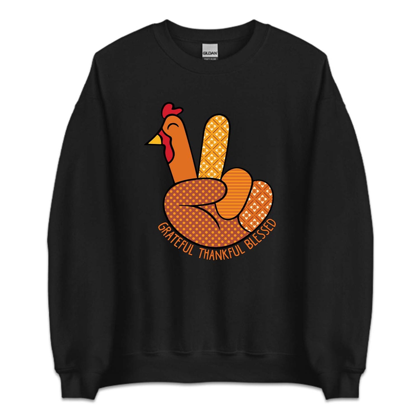 Thanksgiving Turkey Peace Sign Grateful Thankful Blessed | PRODUCT CODE: GRFTHNKBLSP