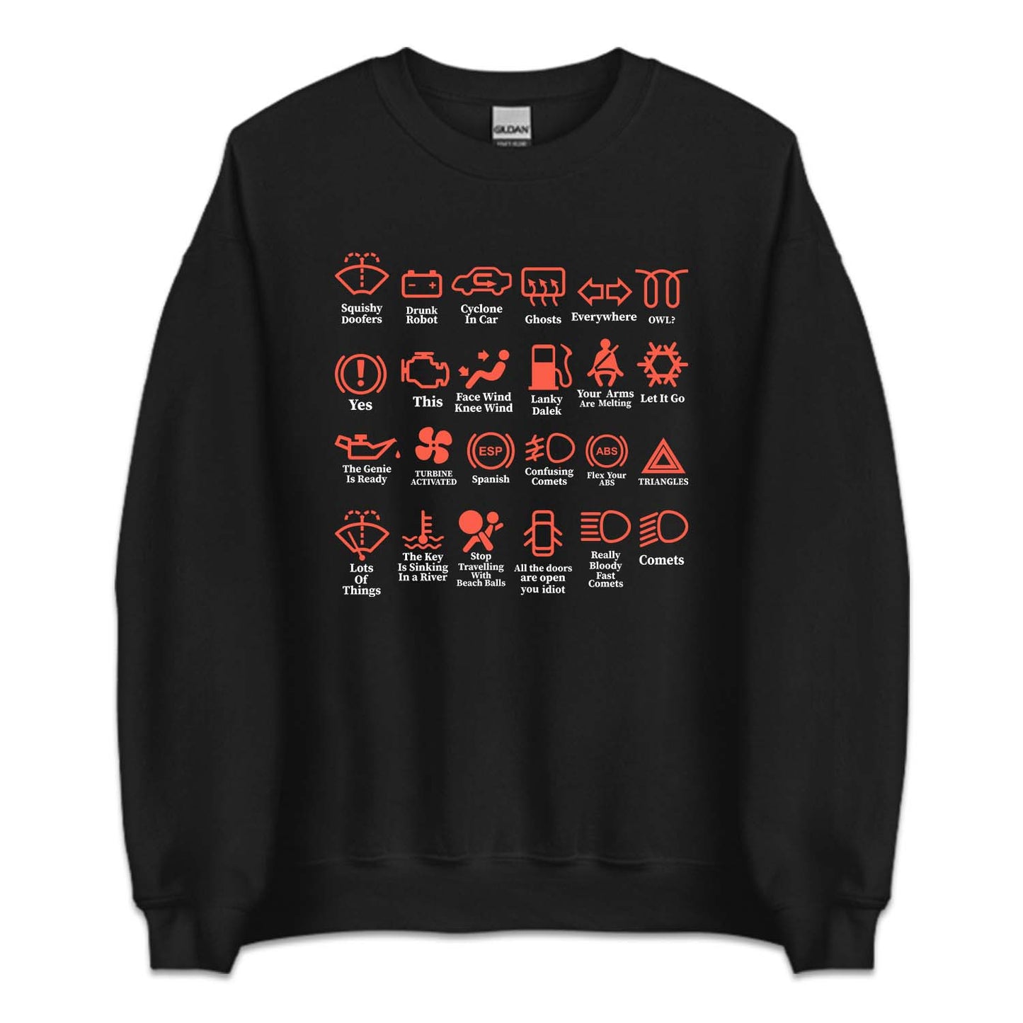 Funny Dash Icons Car Warning Lights | PRODUCT CODE: FNYDSHCNOW