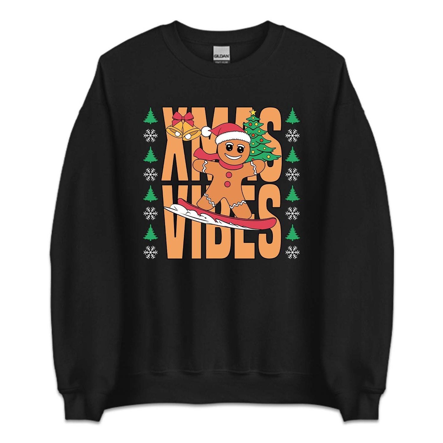 Christmas Gingerbread Man Snowboarding Xmas Vibes | PRODUCT CODE: GNRBDMSWNO