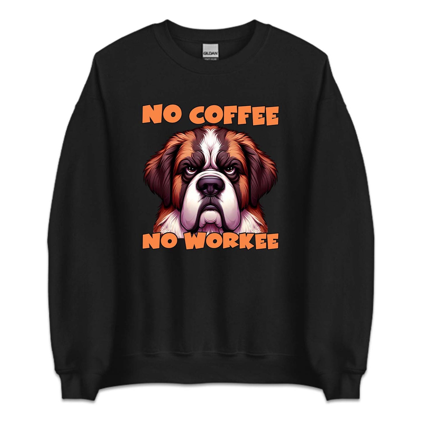 No Coffee No Workee Angry St. Bernard Dog | PRODUCT CODE: NCFEWRKANS