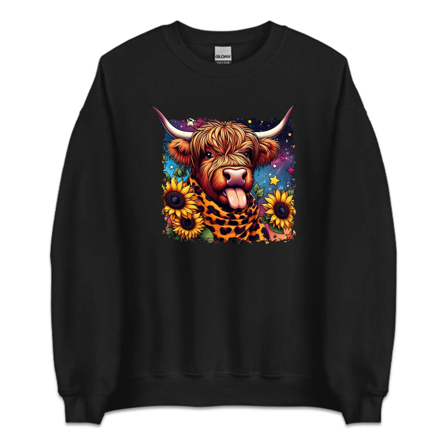 Highland Cow with Sunflowers Farm Animal | PRODUCT CODE: HGLNDACWOS