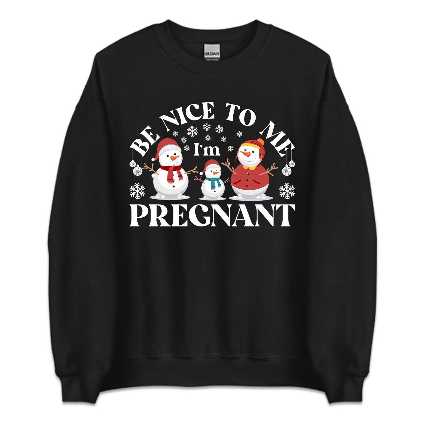 Christmas Snowman Family Be Nice To Me I'm Pregnant Xmas Pregnancy | PRODUCT CODE: BNCTMPRGCH