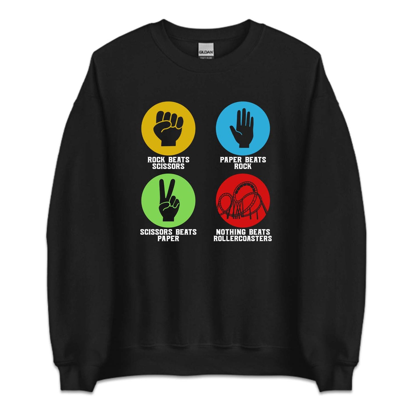Rock Paper Scissors Nothing Beats Roller Coasters Retro Amusement Park | PRODUCT CODE: RCKPRSCNTH