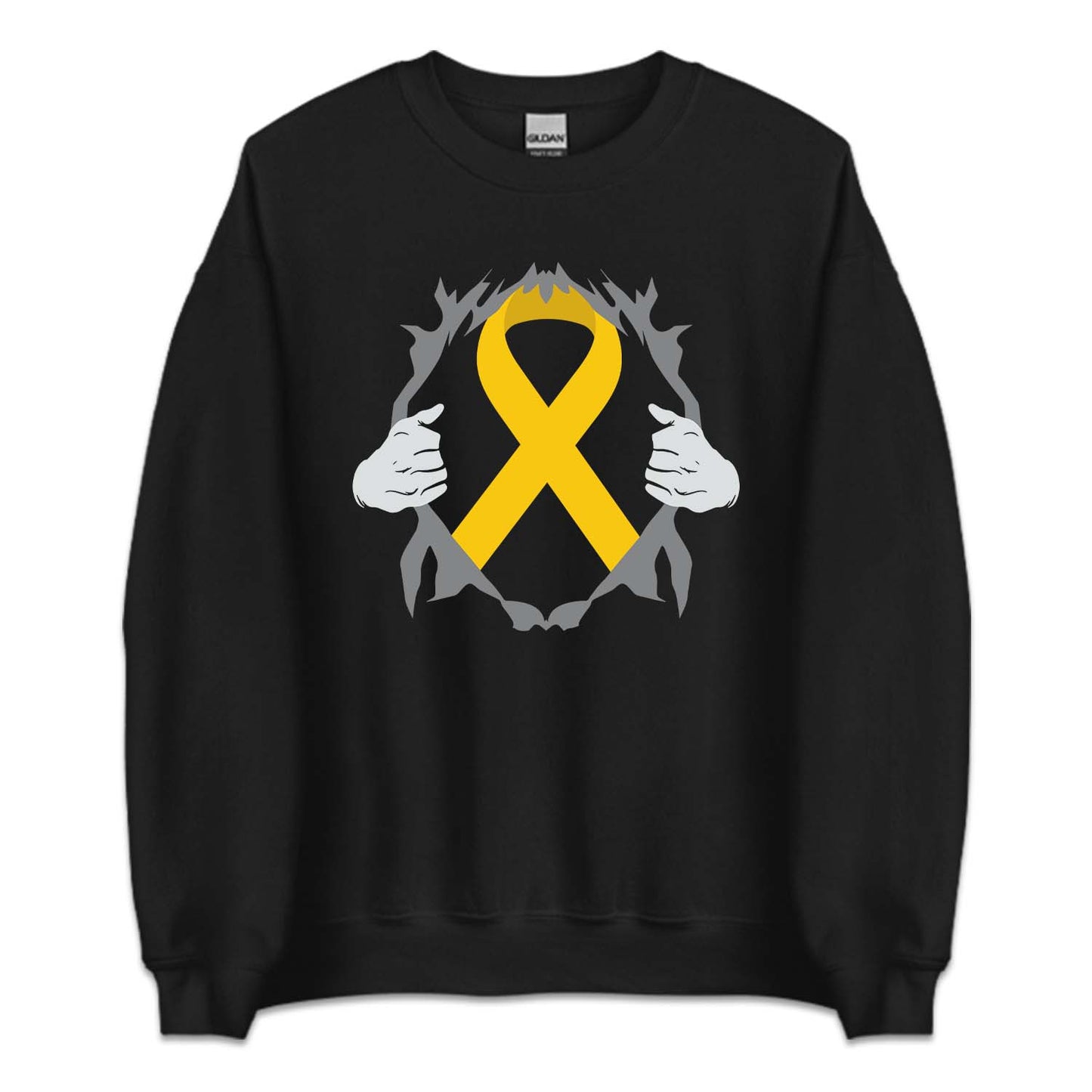 Childhood Cancer Awareness Gold Ribbon Ripped Pediatric Cancer Support | PRODUCT CODE: NSPTWGLDCH