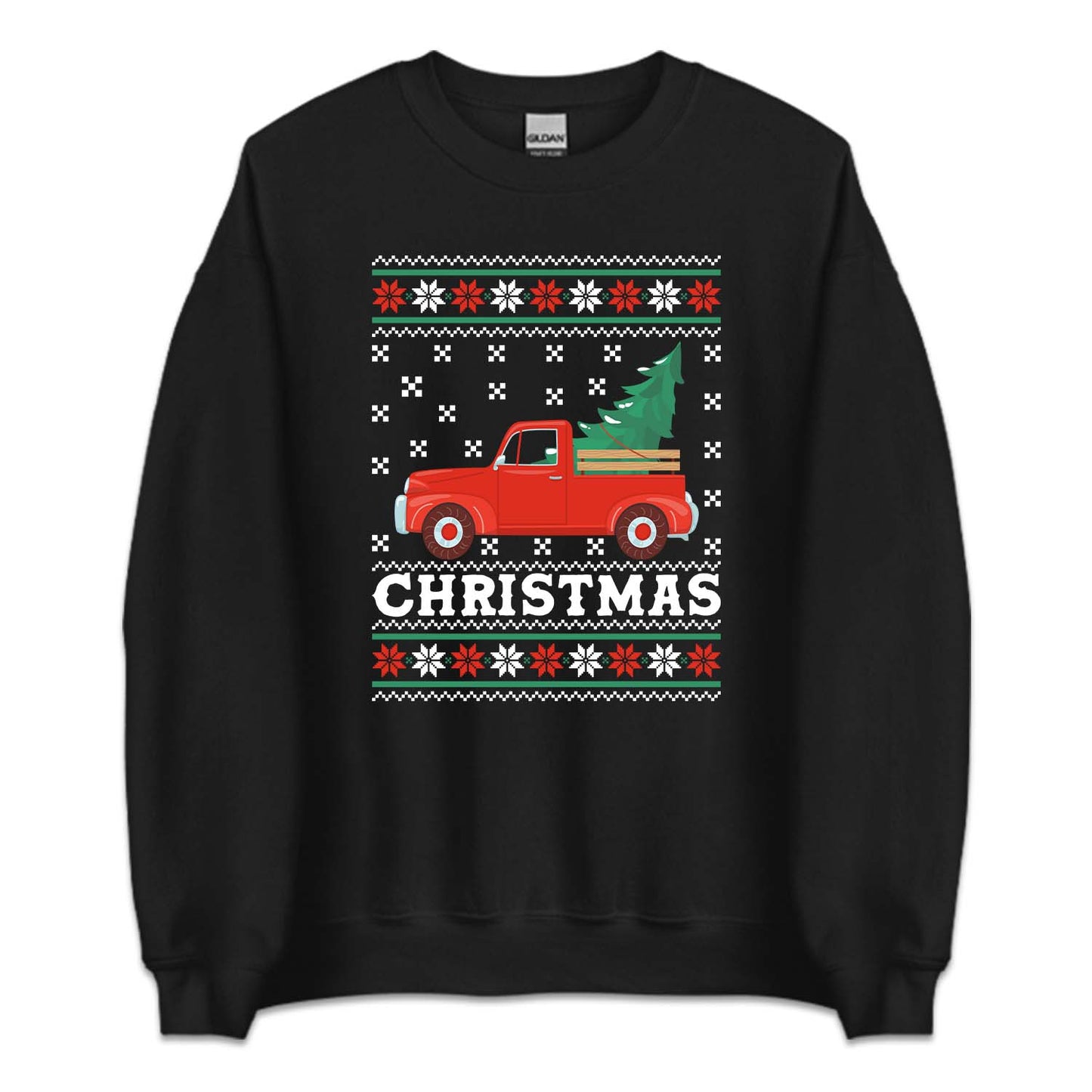 Christmas Vintage Red Truck With Tree Festive Xmas Tree Farm | PRODUCT CODE: CHTRKUCREM