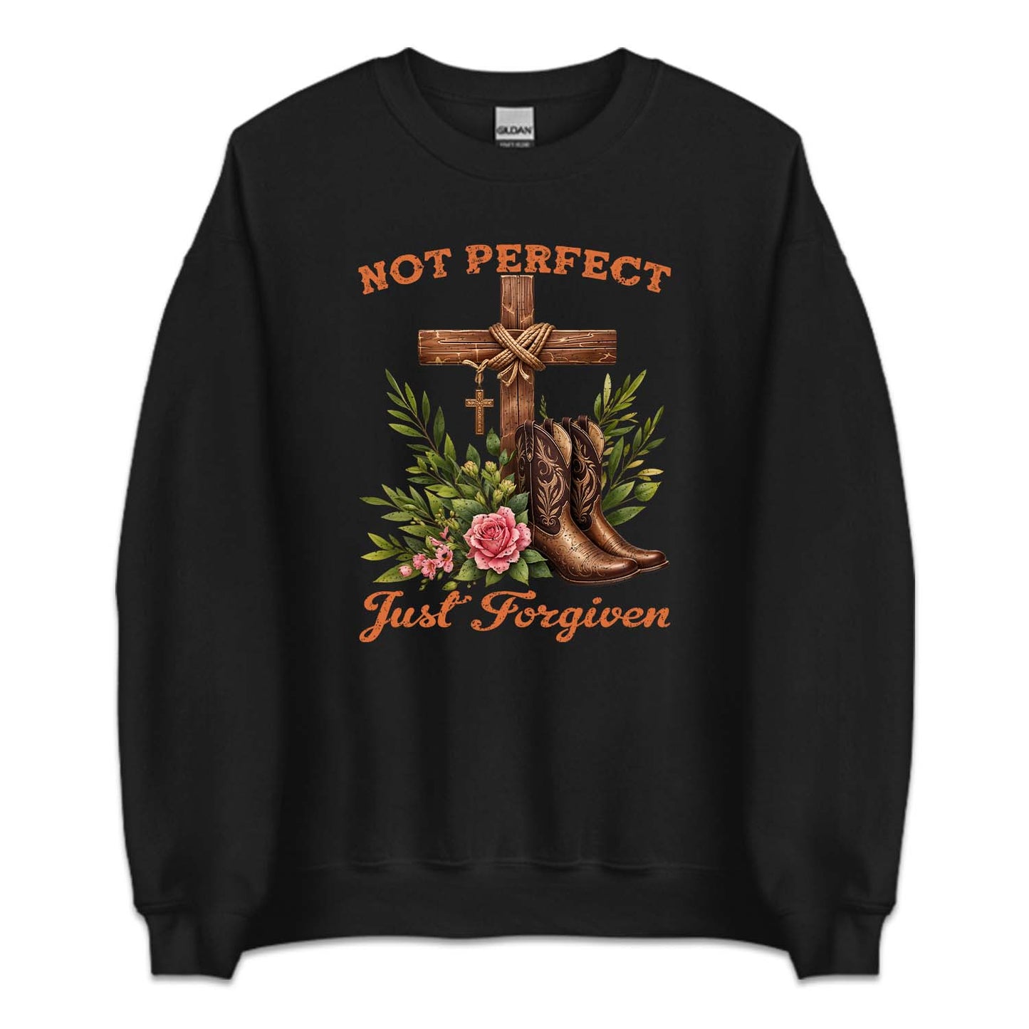 Not Perfect Just Forgiven Wooden Cross & Cowboy Boots | PRODUCT CODE: CHRWDNORS