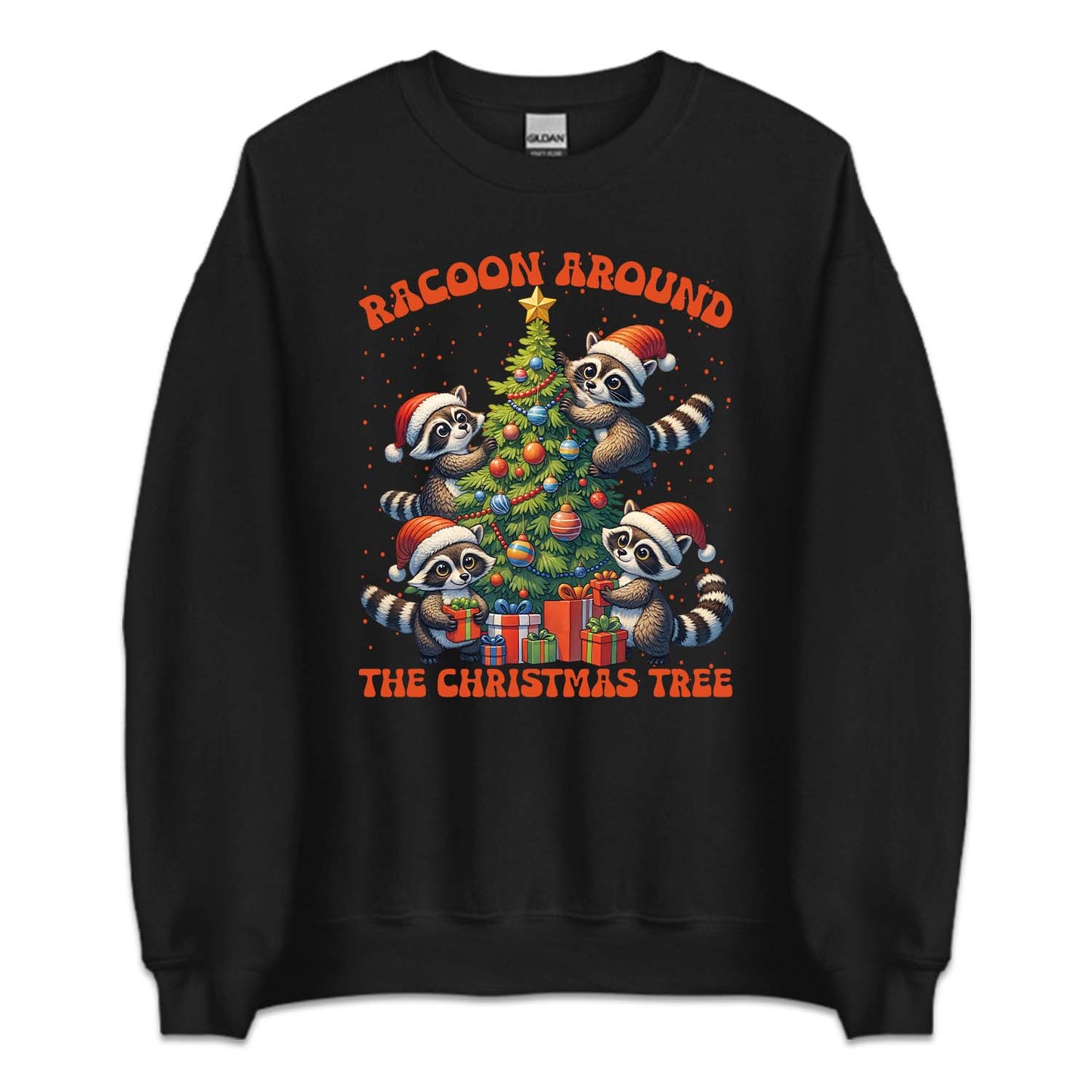 Raccoon Around The Christmas Tree Festive Holiday Xmas Raccoon | PRODUCT CODE: RCNDTRCHMSL