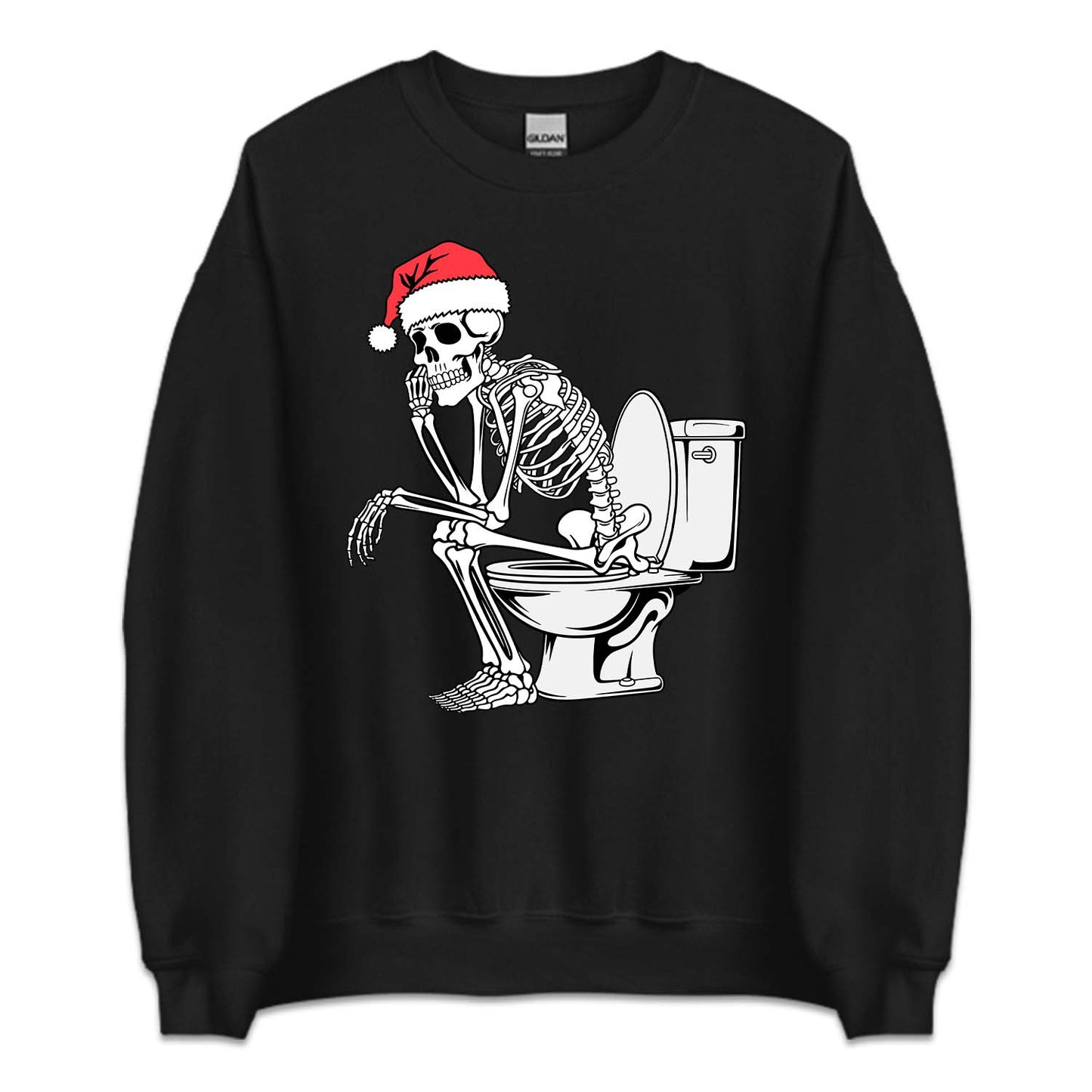 Christmas Skeleton on Toilet Dark Humor Sarcastic Xmas | PRODUCT CODE: SKLTCHRMOLW