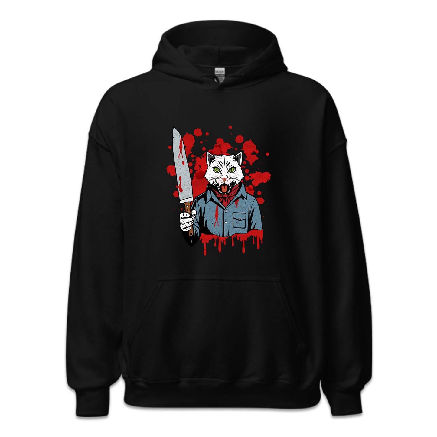 Cat Holding A Blood Knife Halloween Michael Meowers Scary Cat | PRODUCT CODE: CTAHLDBLKN