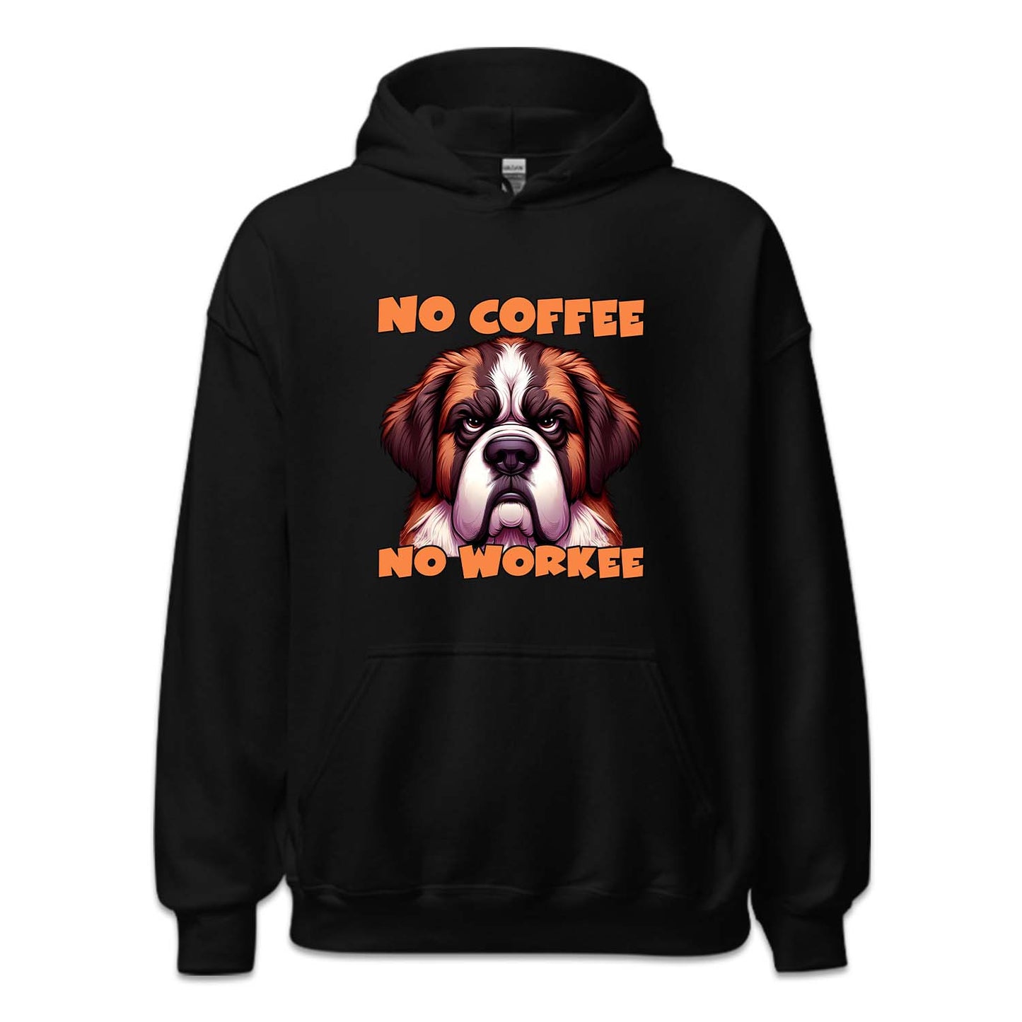 No Coffee No Workee Angry St. Bernard Dog | PRODUCT CODE: NCFEWRKANS