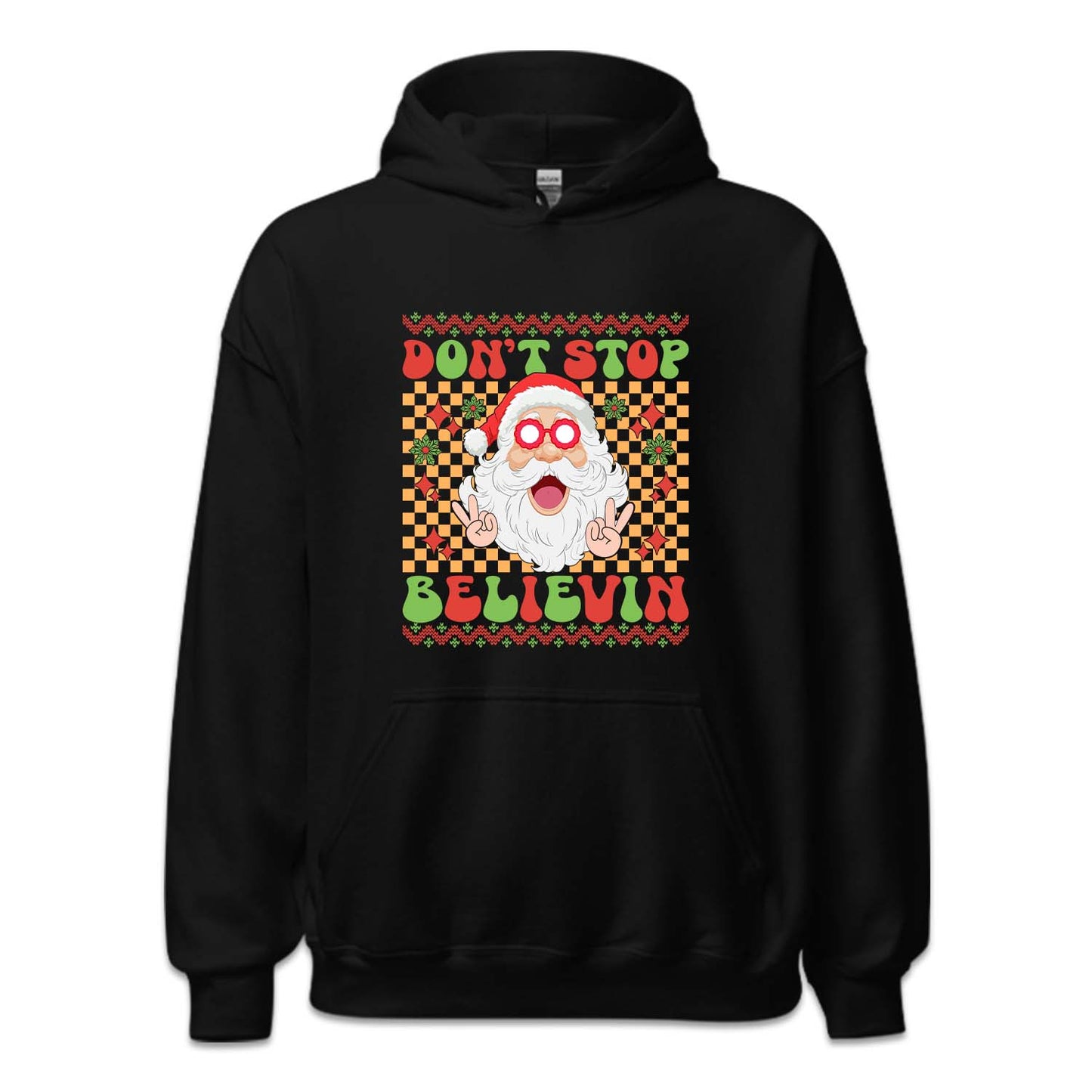 Don't Stop Believin Santa Christmas Retro Groovy Xmas Holiday | PRODUCT CODE: STPBLVCHRMA