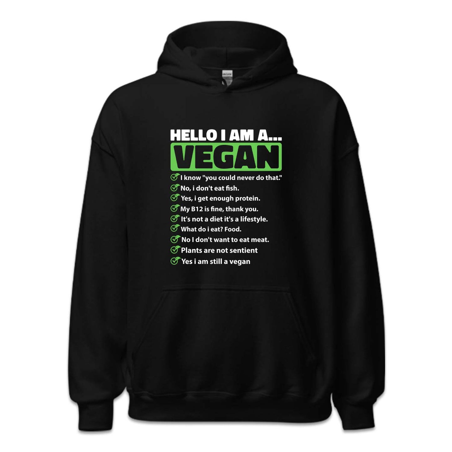 Hello I'm A Vegan Funny Vegetarian Pride | PRODUCT CODE: HLOMAVGNAD