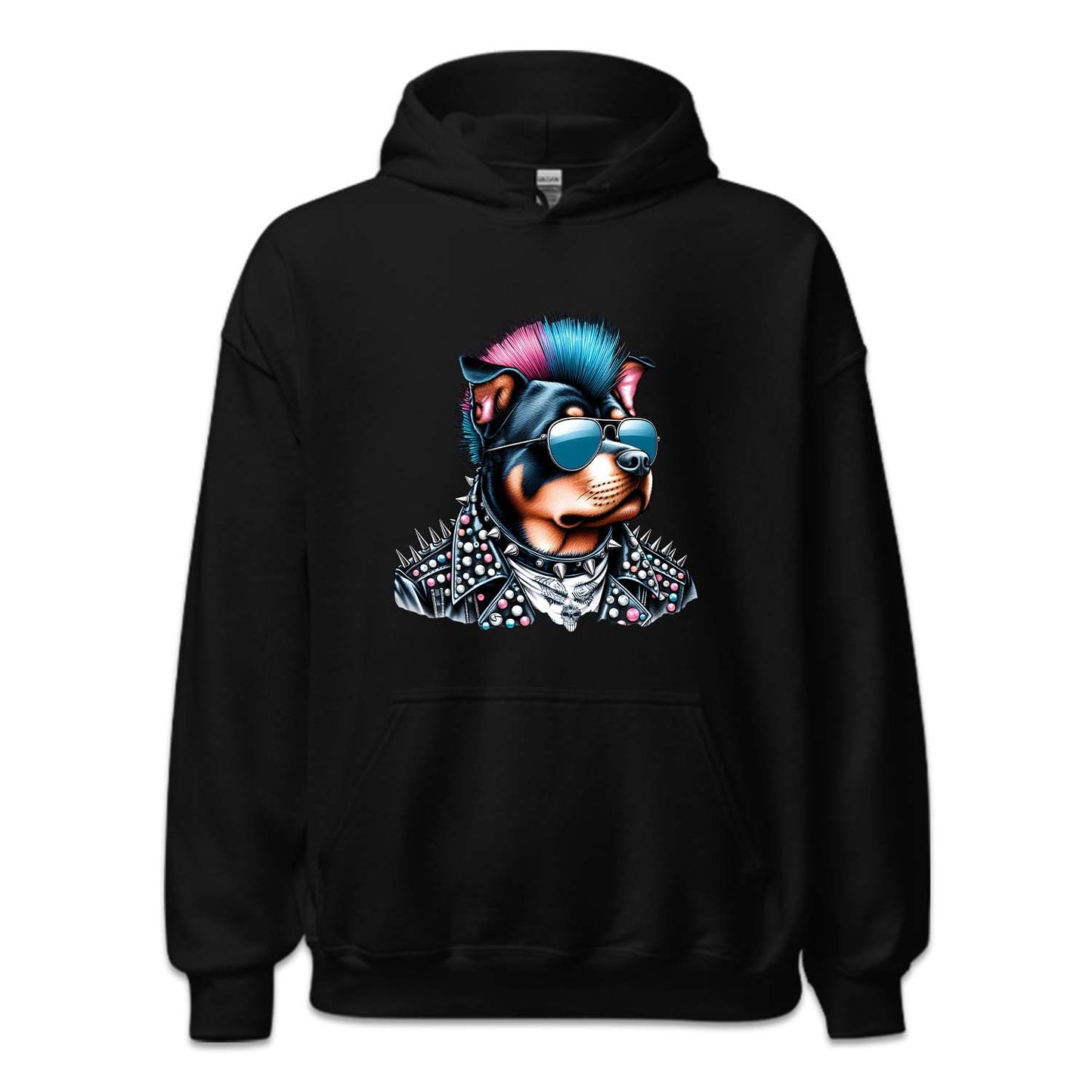 Rottweiler Dog with Sunglasses Spiky Mohawk | PRODUCT CODE: RWTLVRDGKPN