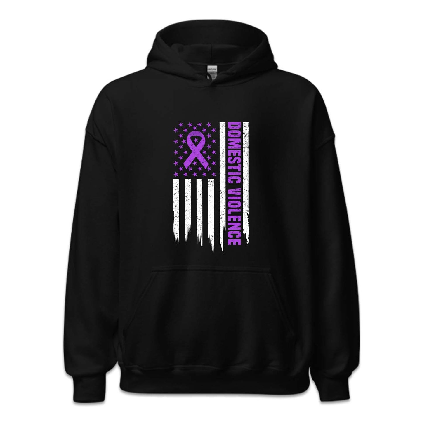 Domestic Violence Awareness USA Flag Purple Ribbon | PRODUCT CODE: UAMRCNFLGDV