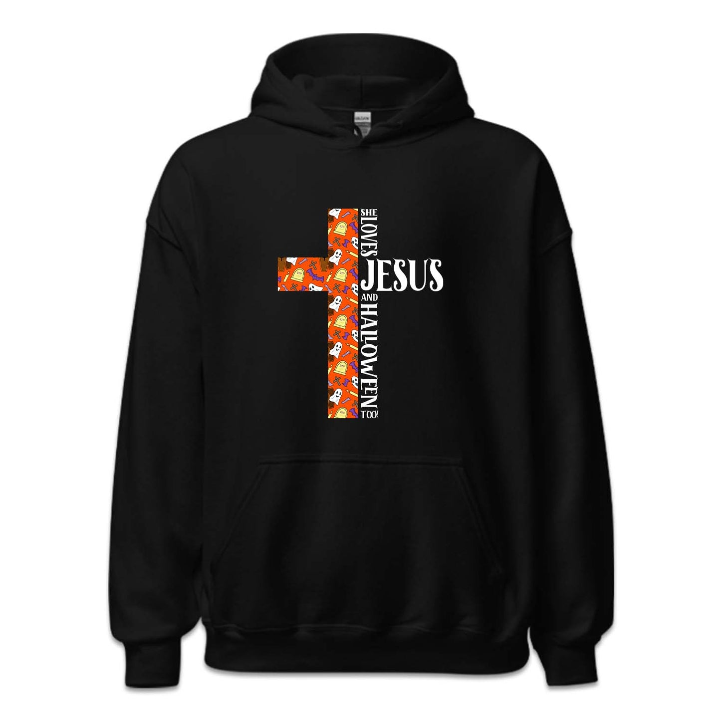She Loves Jesus And Halloween Too Faith and Halloween | PRODUCT CODE: SHLBVJUAHW