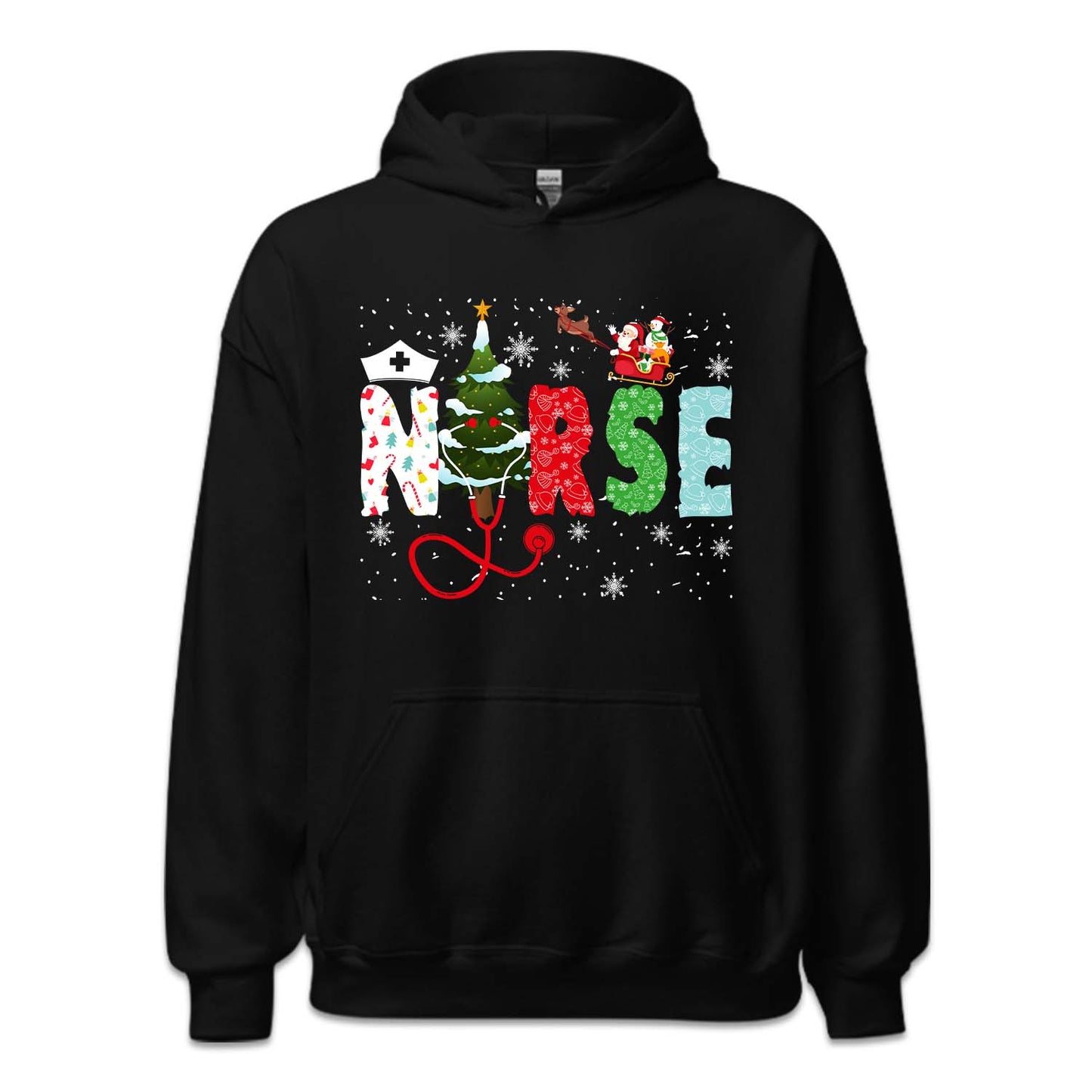 Festive Nurse Christmas Stethoscope & Santa Sleigh Xmas | PRODUCT CODE: FSTVENRUCHM