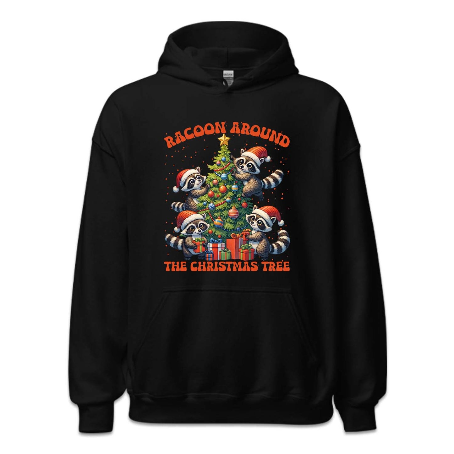Raccoon Around The Christmas Tree Festive Holiday Xmas Raccoon | PRODUCT CODE: RCNDTRCHMSL