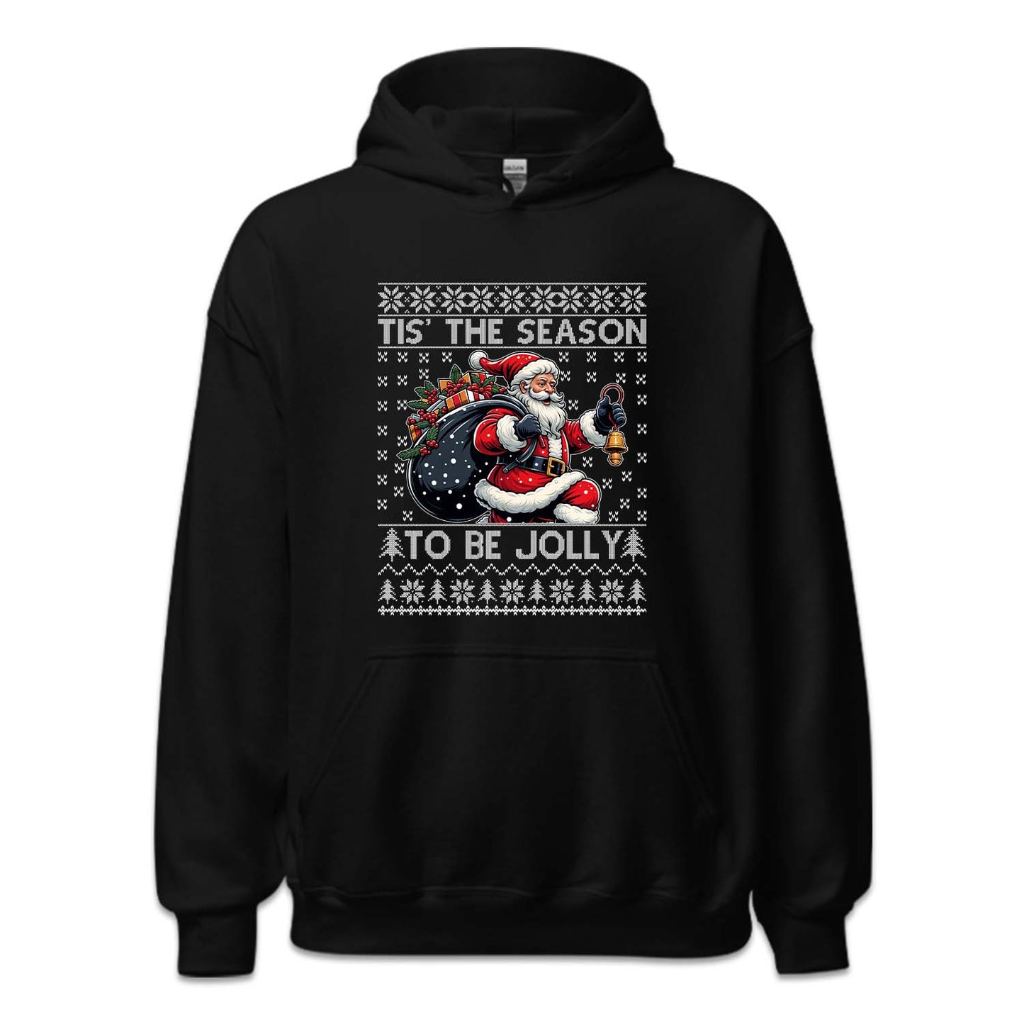 Tis The Season To Be Jolly Santa Carrying Gift Bag Ugly Christmas | PRODUCT CODE: TSHANOBJLYC