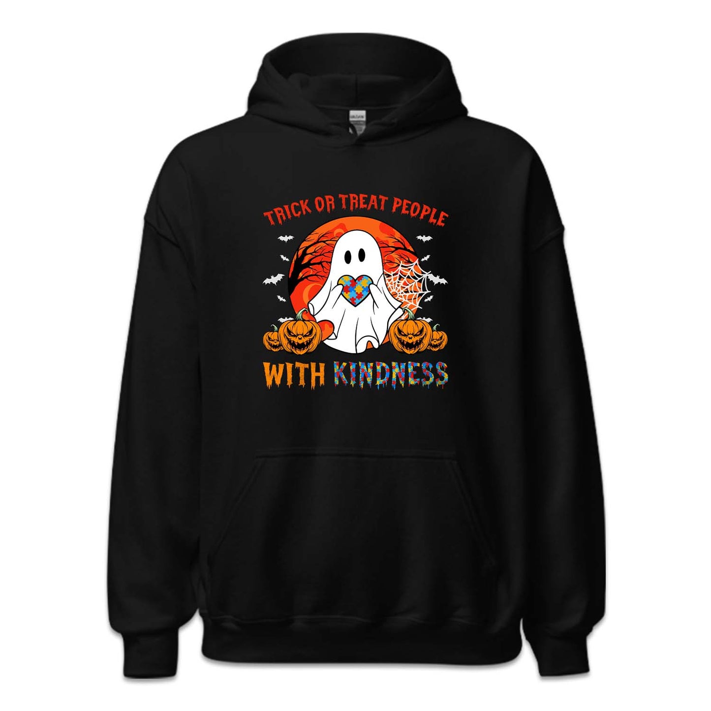 Trick or Treat People With Kindness Autism Boo Ghost Halloween | PRODUCT CODE: ASTBGHSTCR