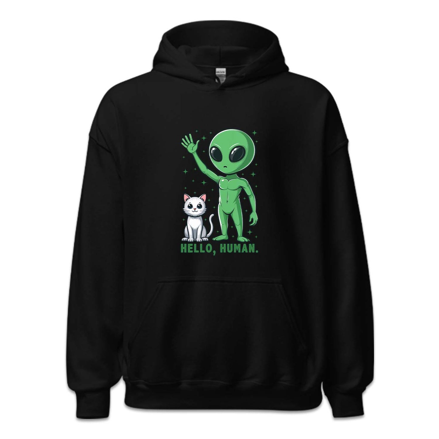 Hello Human Alien and Cat Funny Sci-Fi | PRODUCT CODE: HLUMNALCG