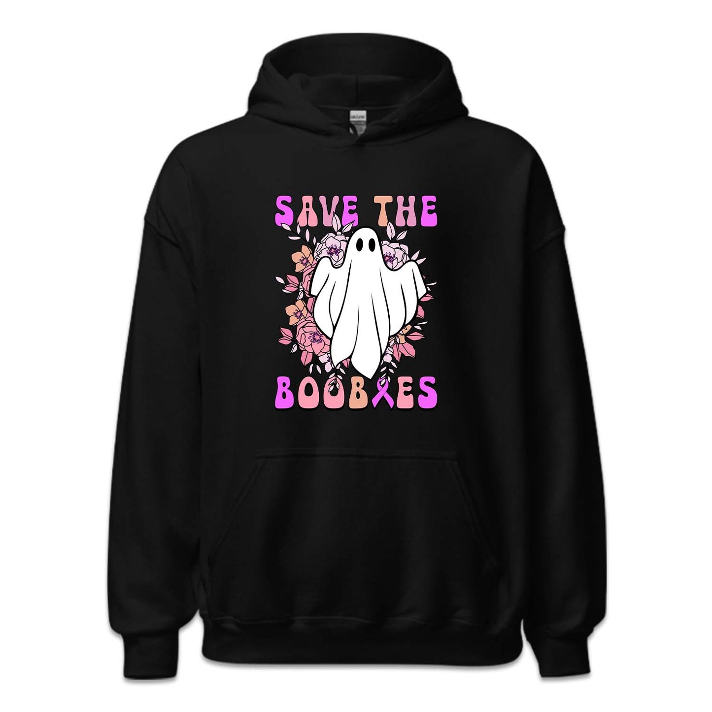 Save The Boobies Ghost With Flowers Halloween Breast Cancer | PRODUCT CODE: SVTHBOISHLB