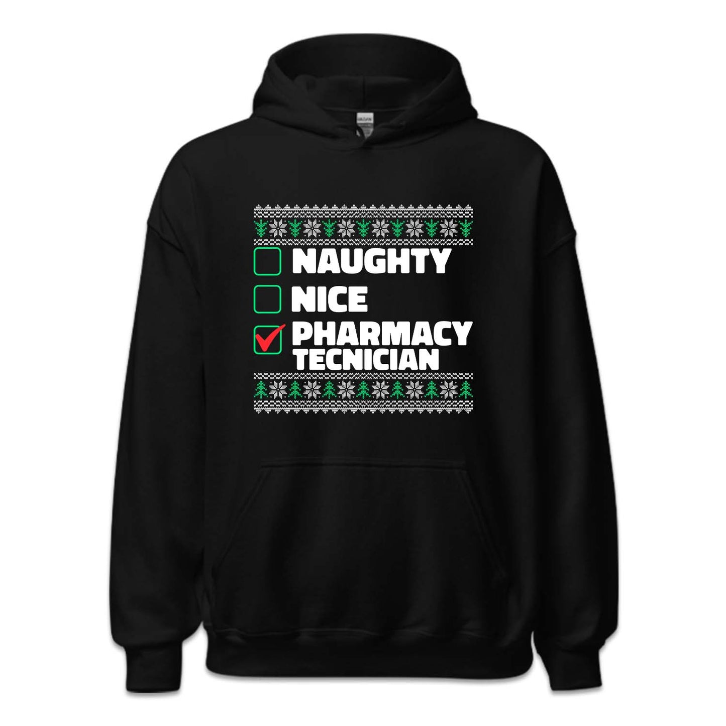 Naughty Nice Pharmacy Technician Christmas Pharmacist Tech | PRODUCT CODE: GHTYNCPHRMC