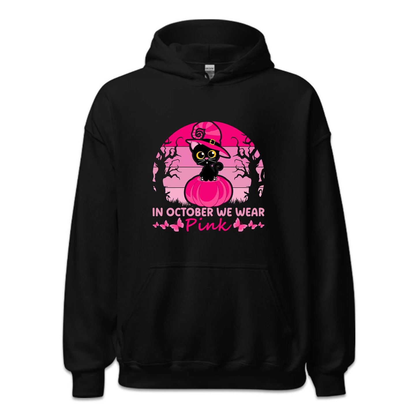 Halloween Breast Cancer Witch Black Cat Pink Ribbon | PRODUCT CODE: WHCTBLKTCA