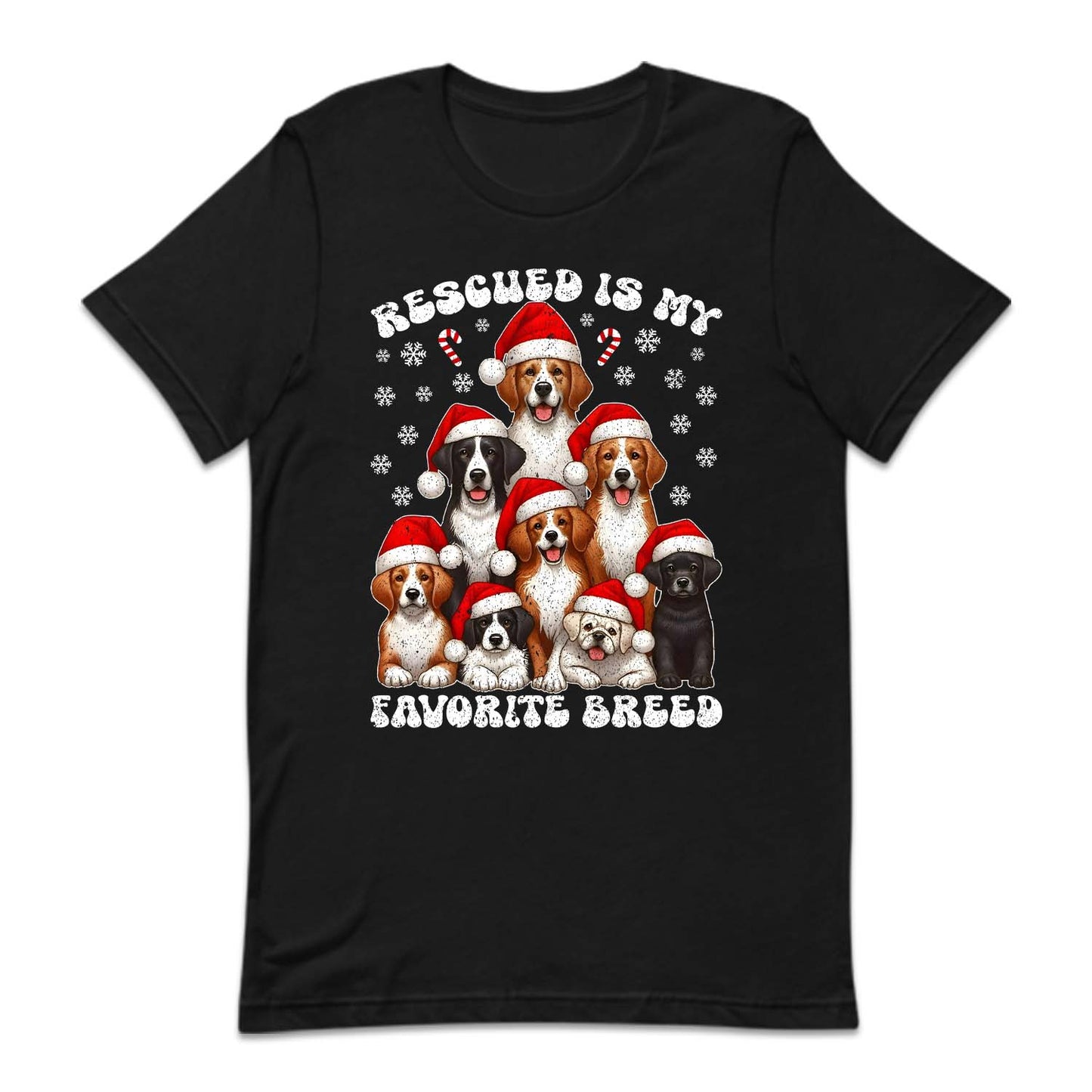 Christmas Dog Rescued Is My Favorite Breed Xmas Dogs | PRODUCT CODE: CHRTMSGDOAN