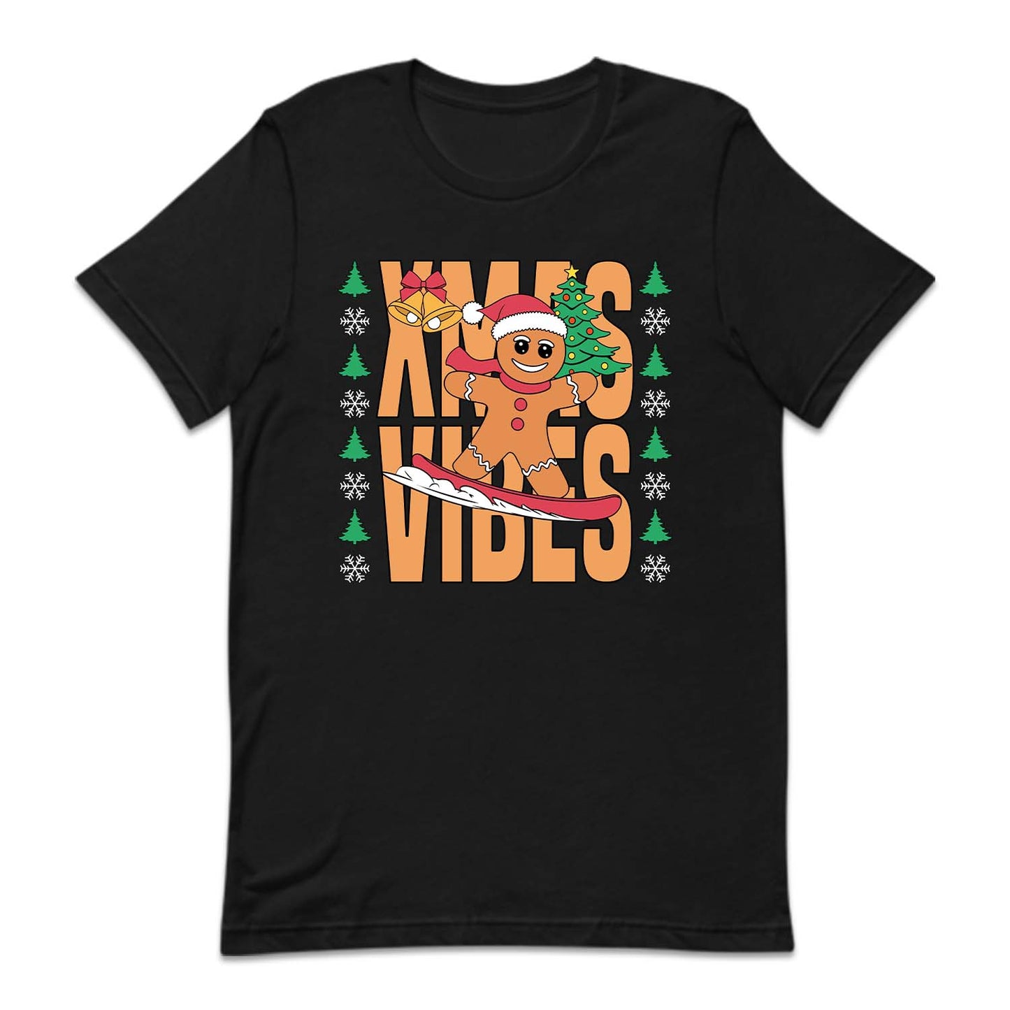 Christmas Gingerbread Man Snowboarding Xmas Vibes | PRODUCT CODE: GNRBDMSWNO