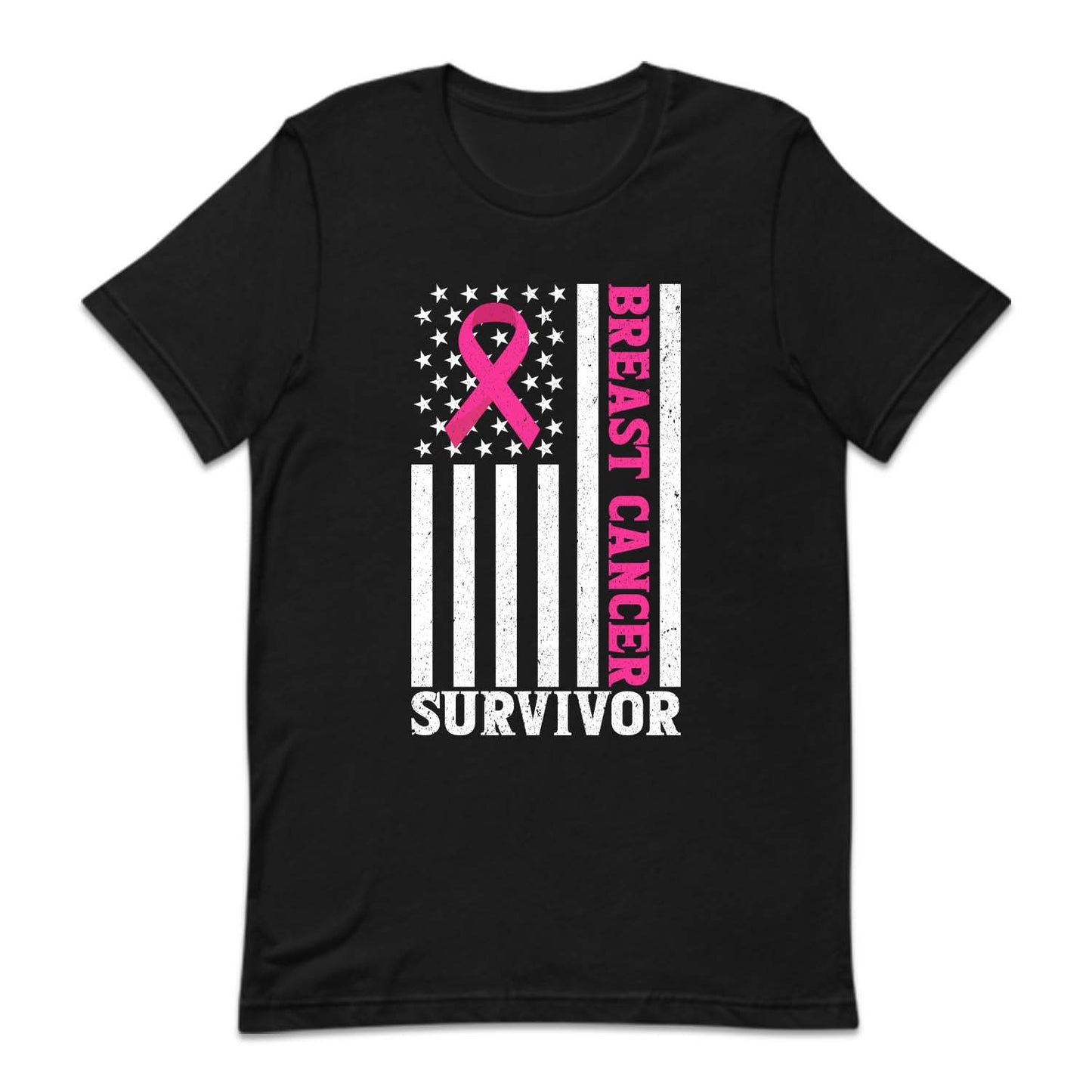Breast Cancer Survivor USA Flag Pink Ribbon | PRODUCT CODE: BSTRCESVRF