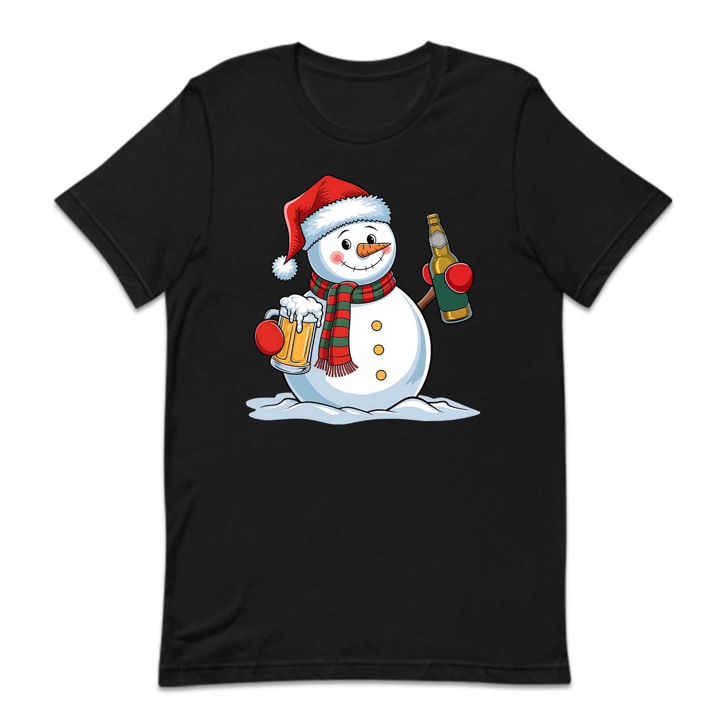 Christmas Snowman Drinking Beer Merry Beermas Xmas Frosty Beer | PRODUCT CODE: CTSNWMDRKBF