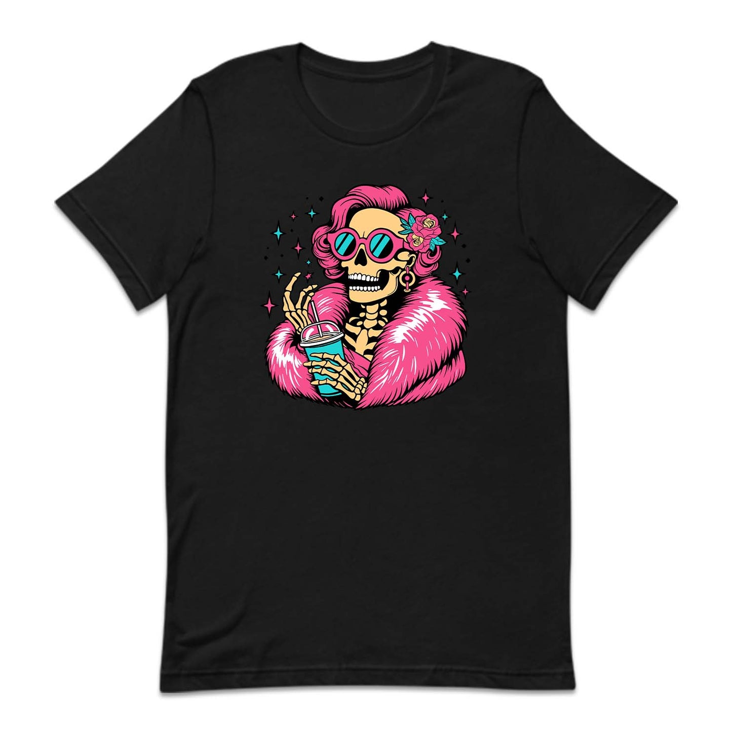 Skelton Holding Iced Coffee Cup Gothic Halloween | PRODUCT CODE: LDSKLHICF