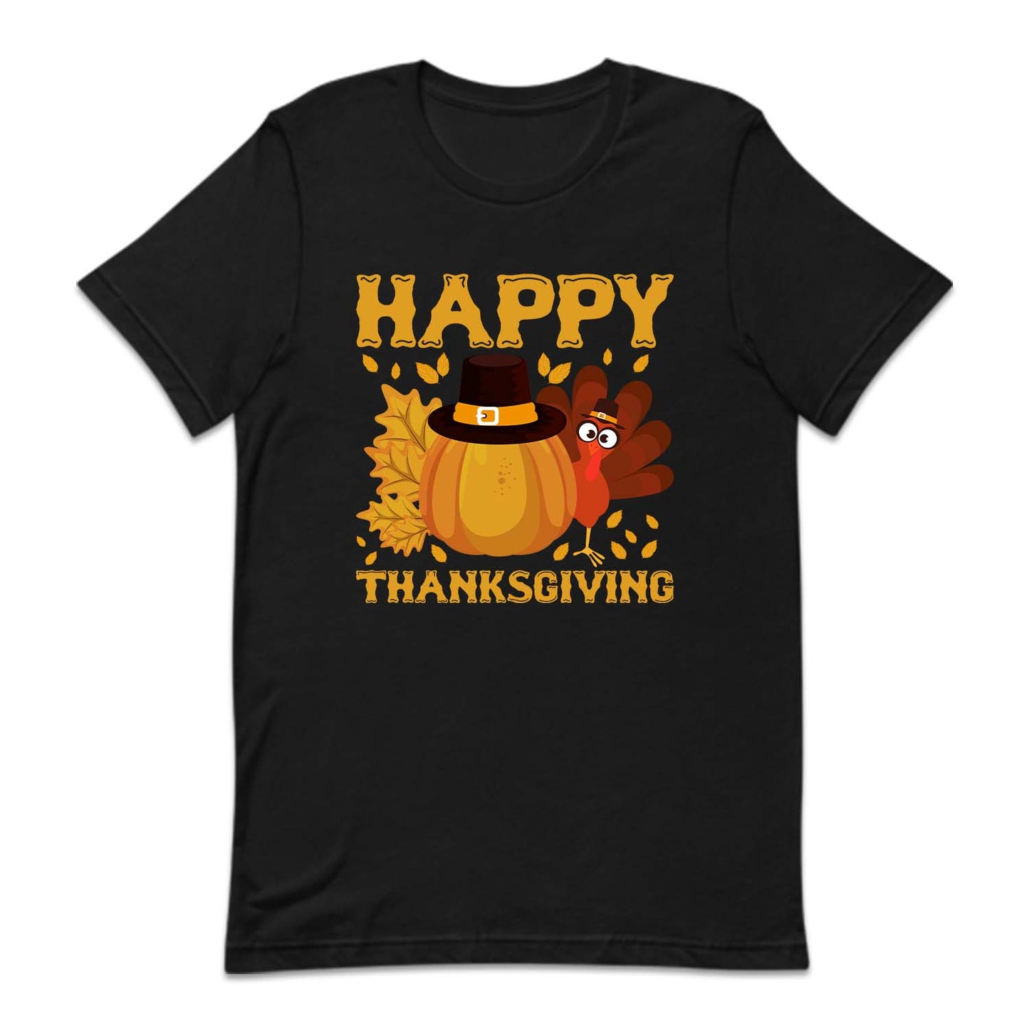 Happy Thanksgiving Pilgrim Pumpkin and Turkey Autumn Holiday | PRODUCT CODE: HPYTHNKPUK