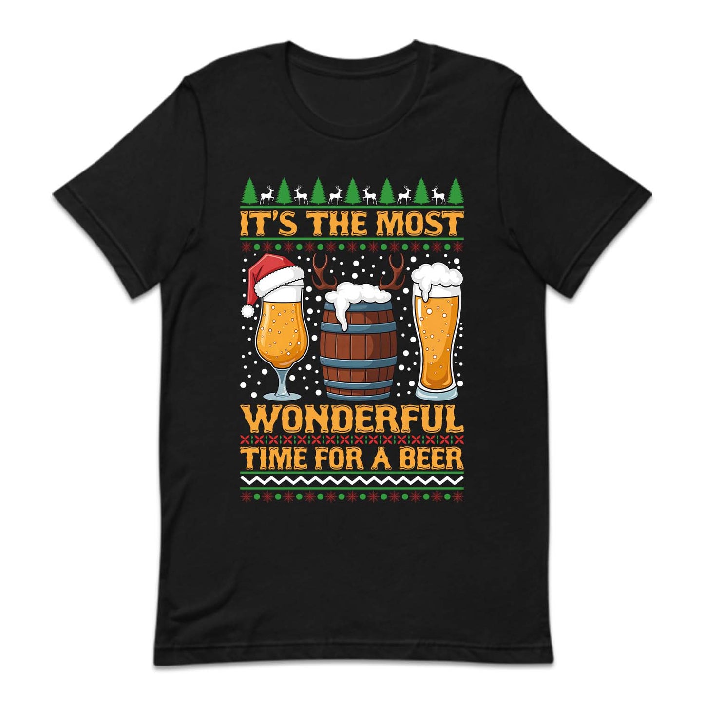 It's The Most Wonderful Time For A Beer Christmas Beer Holiday Drinking Xmas | PRODUCT CODE: TSHMOWNDCHX