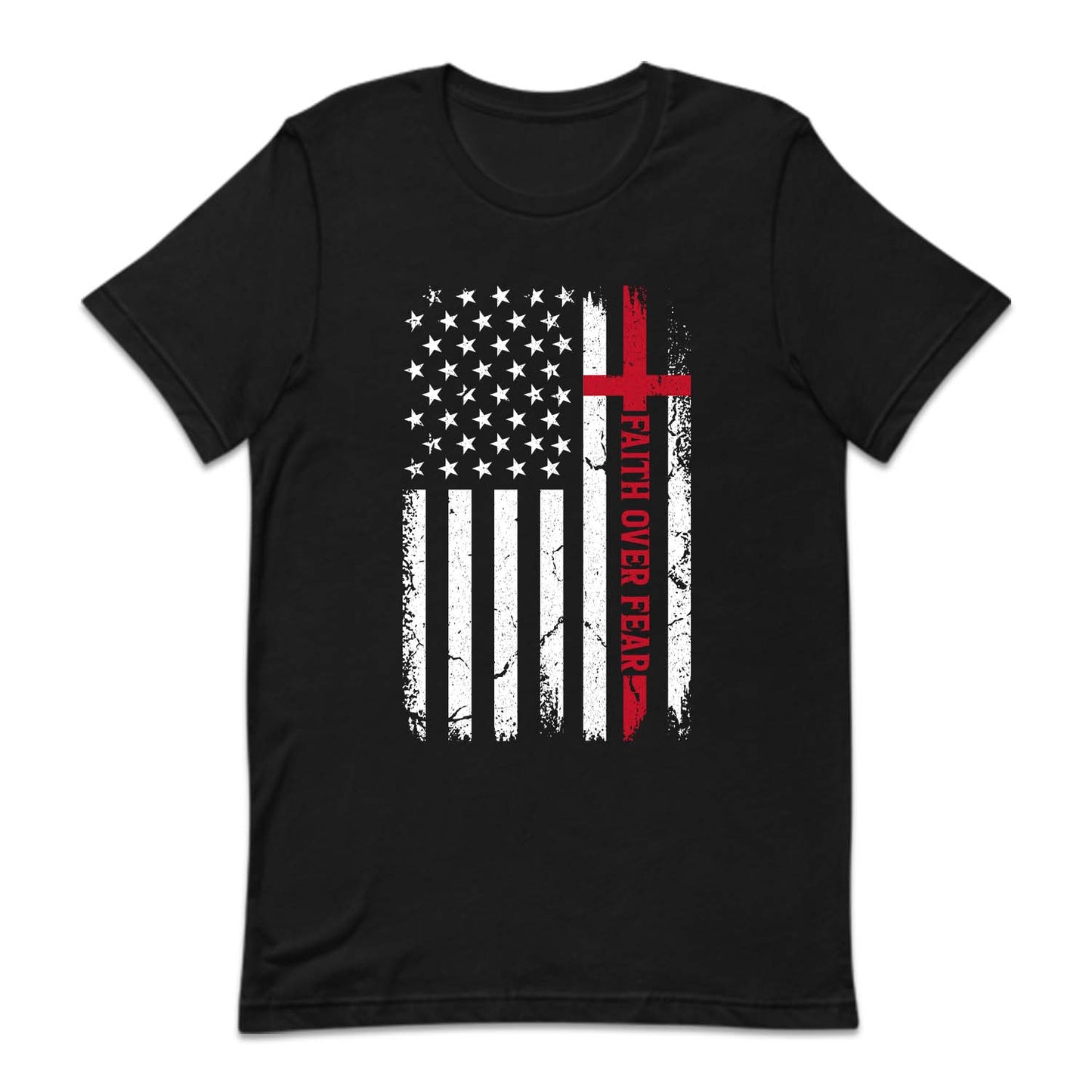 Faith Over Fear Christian USA Flag Bible Verse | PRODUCT CODE: FTHVRECHU