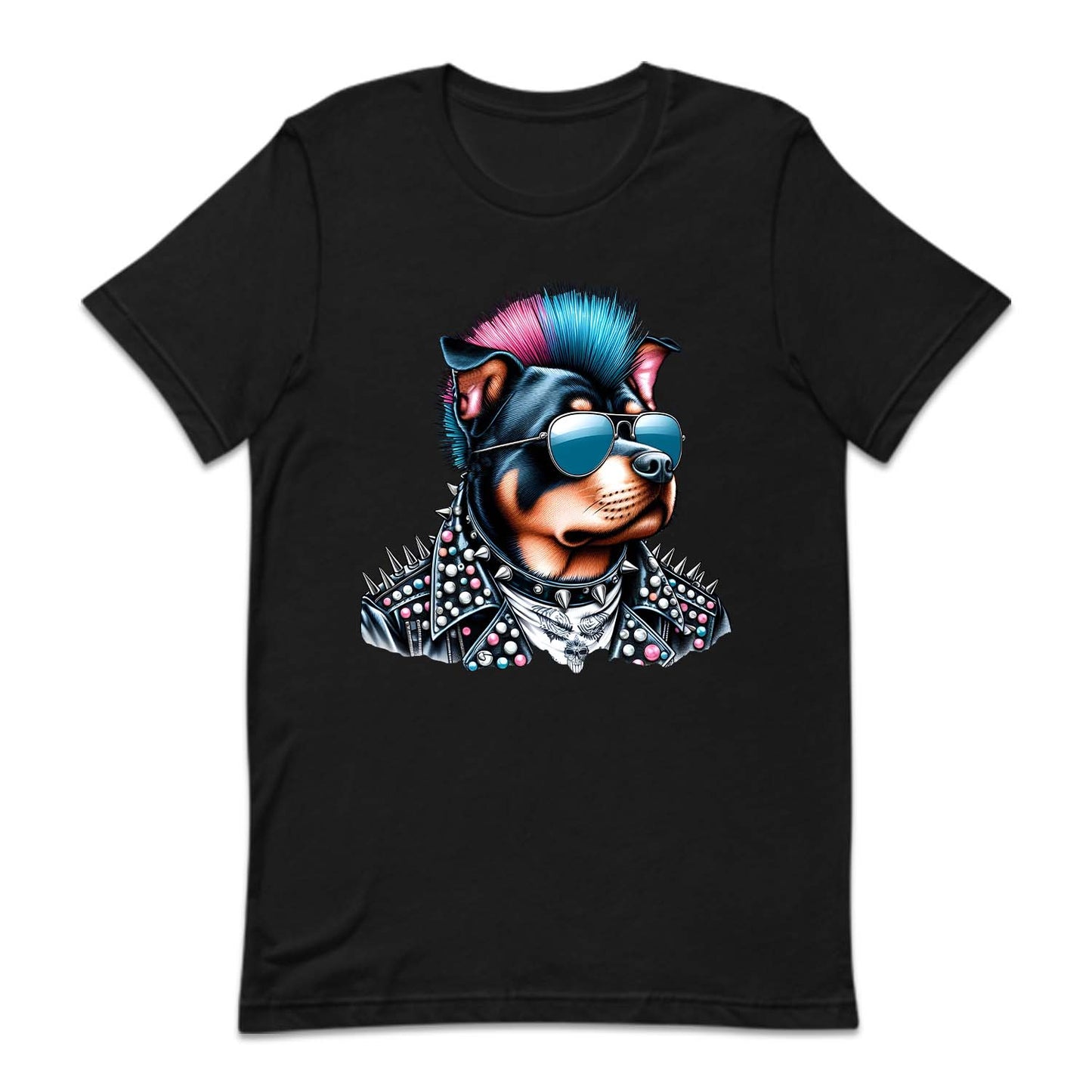 Rottweiler Dog with Sunglasses Spiky Mohawk | PRODUCT CODE: RWTLVRDGKPN