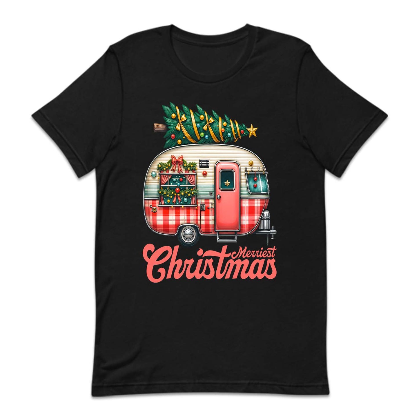 Merriest Christmas Holiday Road Trip Xmas Caravan Tree RV | PRODUCT CODE: MRSTCHMLDY