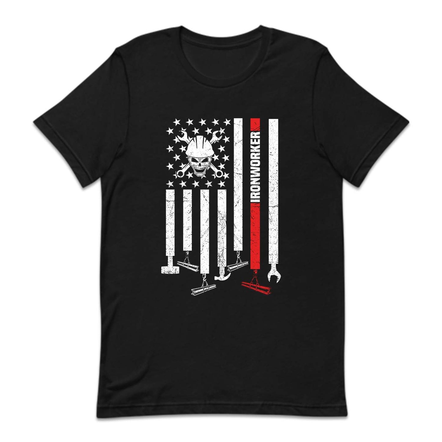 Ironworker USA Flag Patriotic Workwear Labor Day | PRODUCT CODE: RNWKEAMRCF