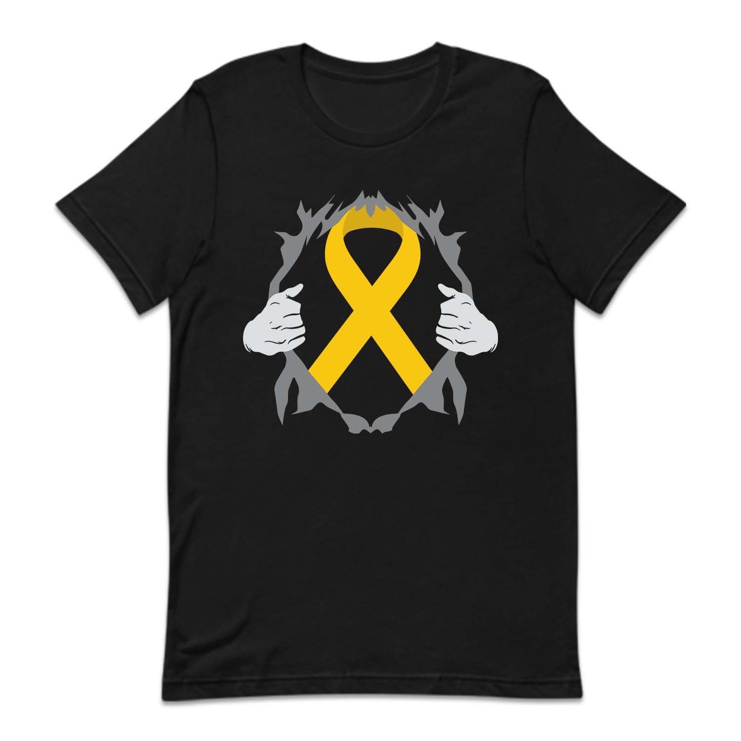 Childhood Cancer Awareness Gold Ribbon Ripped Pediatric Cancer Support | PRODUCT CODE: NSPTWGLDCH