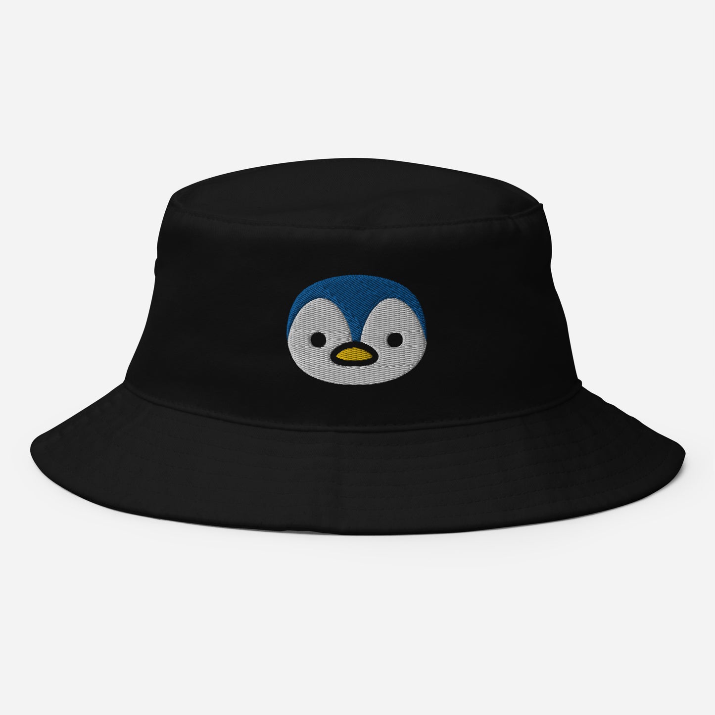 Baby Penguin Bucket Hat, Embroidered Aquatic Animal Bucket Hat, Handmade Flightless Birds Unisex Cotton Sun Hat