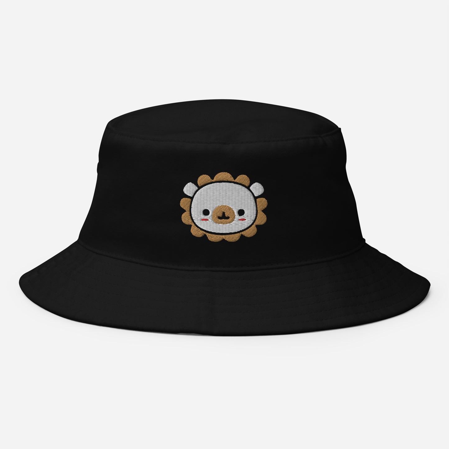 Baby Lion Bucket Hat, Embroidered Wild Animal Bucket Hat, Handmade Cartoon Lion Unisex Cotton Sun Hat