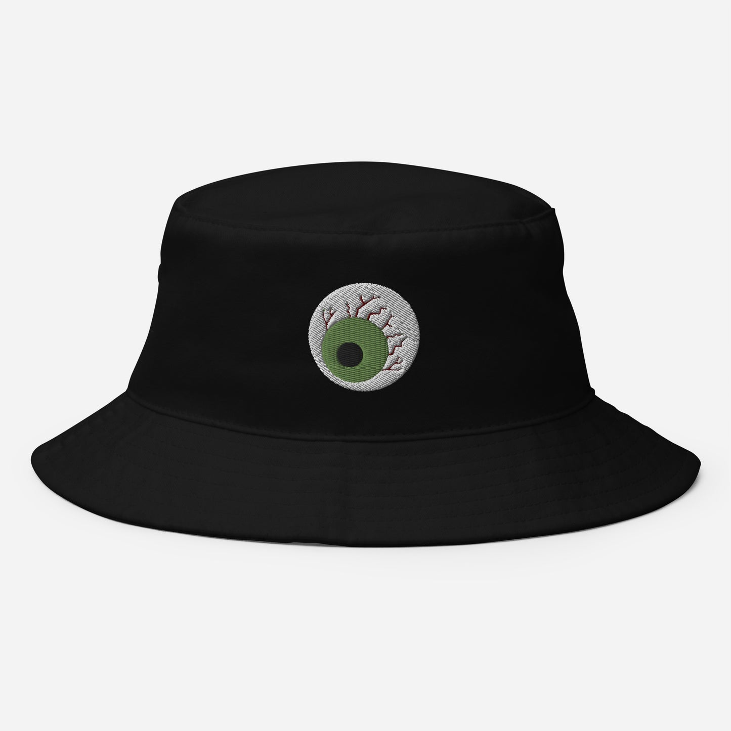 Halloween Zombie Eyeball Bucket Hat, Embroidered Spooky Season Bucket Hat, Handmade Scary Eye Unisex Cotton Sun Hat