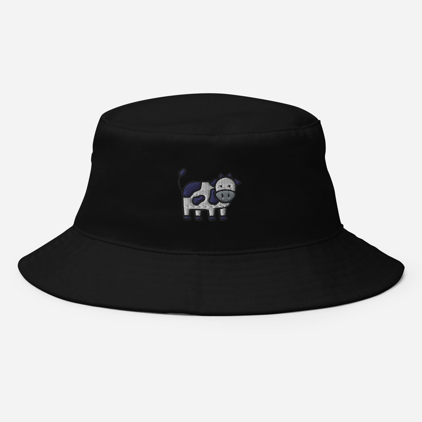 Holstein Cow Bucket Hat, Embroidered Milk Cow Bucket Hat, Handmade Farm Animal Unisex Cotton Sun Hat