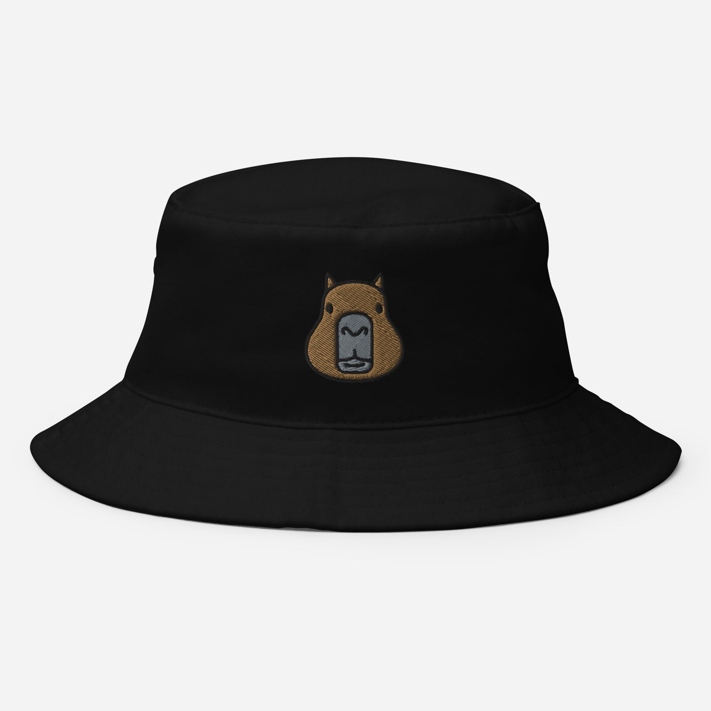Capybara Face Bucket Hat, Embroidered Cute Rodent Meme Animal Lover Bucket Hat, Handmade Capybaras Aesthetic Pet Lover Unisex Cotton Sun Hat