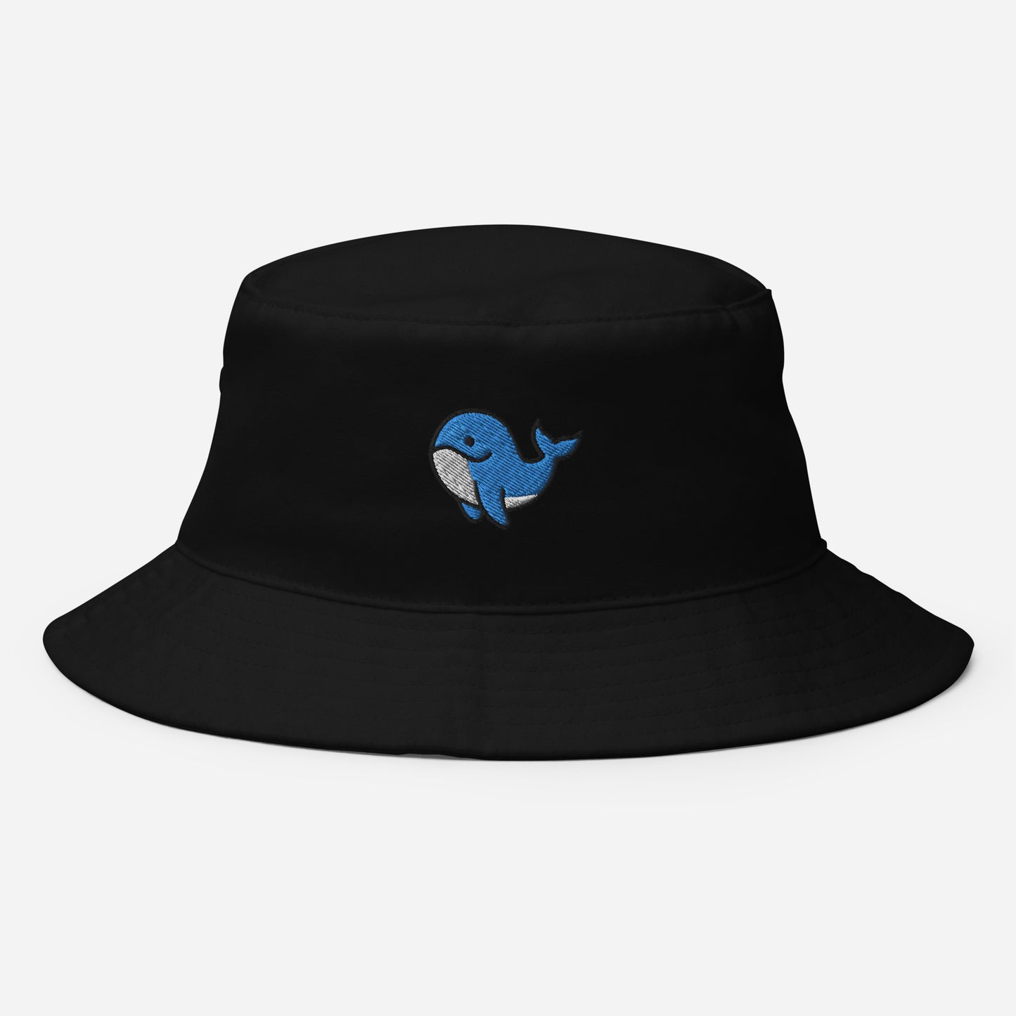 Orca Whale Bucket Hat, Embroidered Killer Blue Whale Bucket Hat, Handmade Ocean Animal Unisex Cotton Sun Hat
