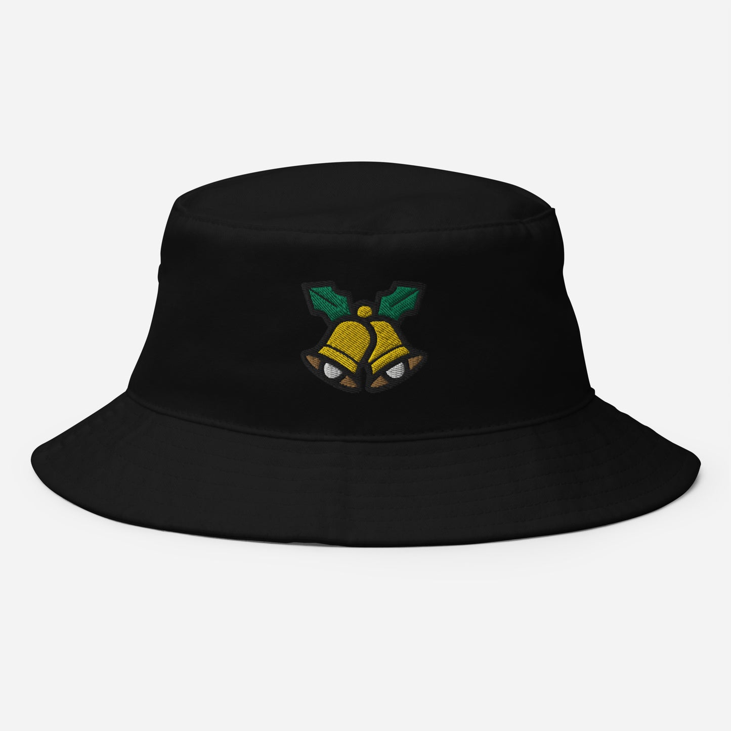 Christmas Bells Bucket Hat, Embroidered Christmas Celebration Bucket Hat, Handmade Xmas Festive Unisex Cotton Sun Hat