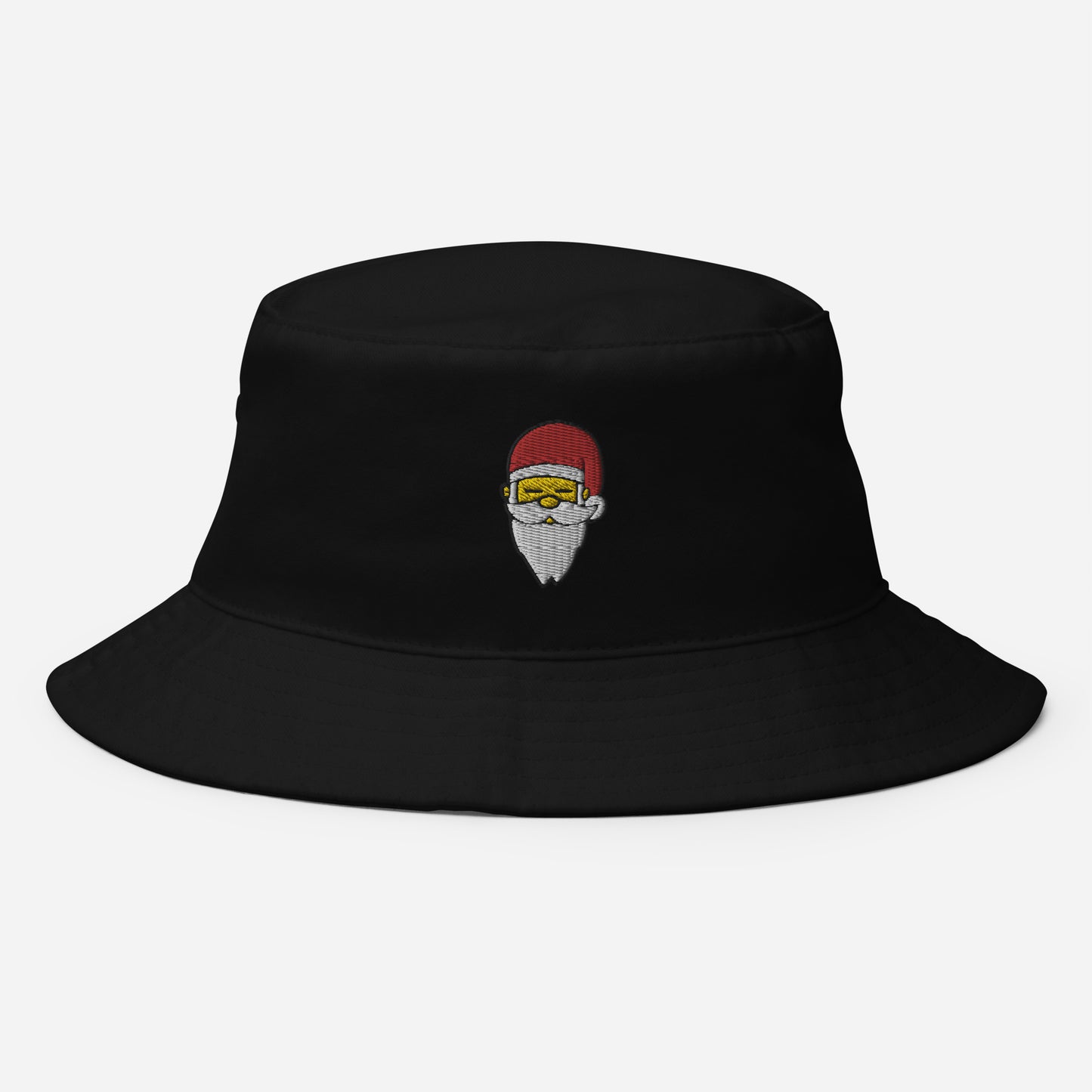 Santa Face Bucket Hat, Embroidered Christmas Santa Claus Bucket Hat, Handmade Xmas Festive Unisex Cotton Sun Hat