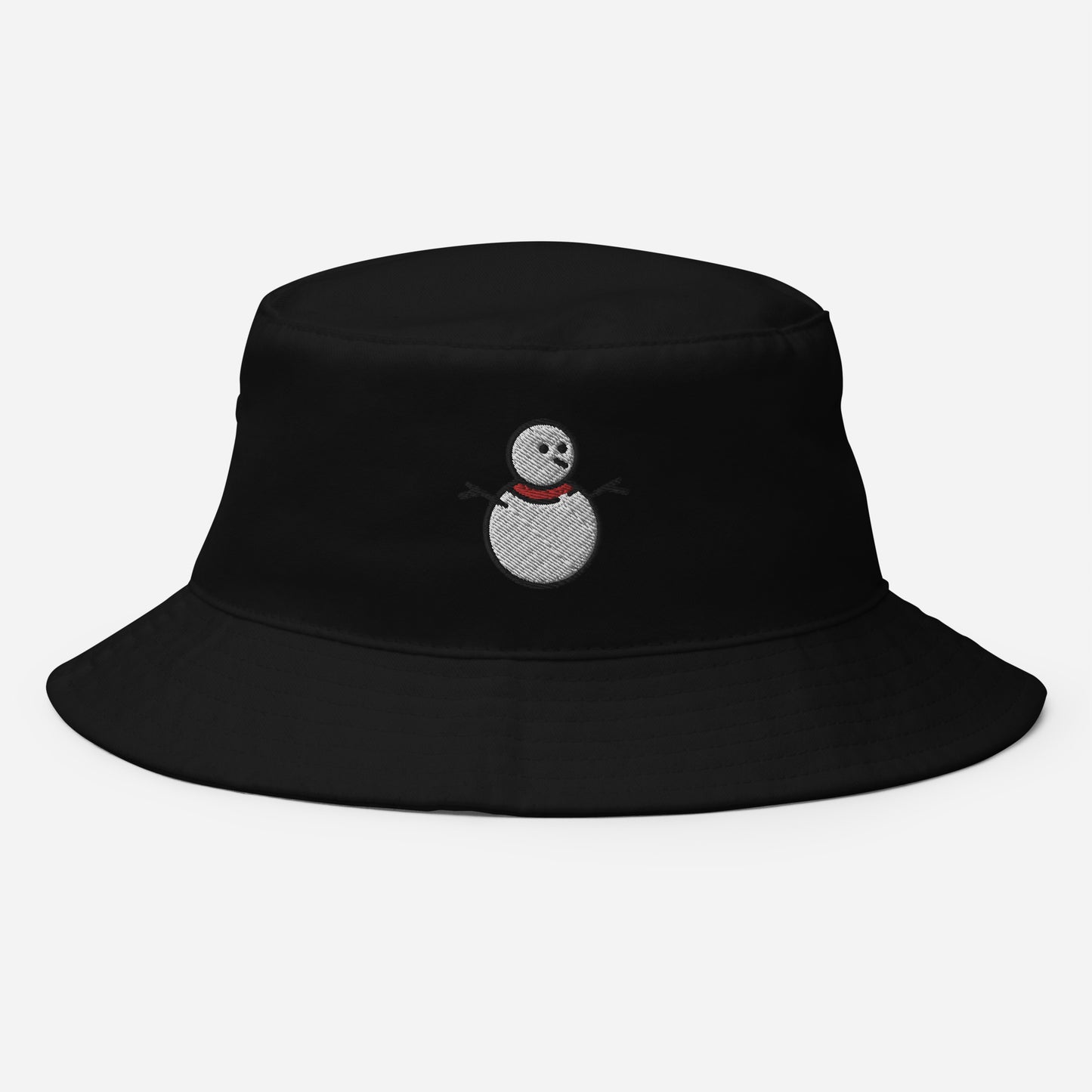 Snowman Bucket Hat, Embroidered Christmas Bucket Hat, Handmade Xmas Festive Unisex Cotton Sun Hat