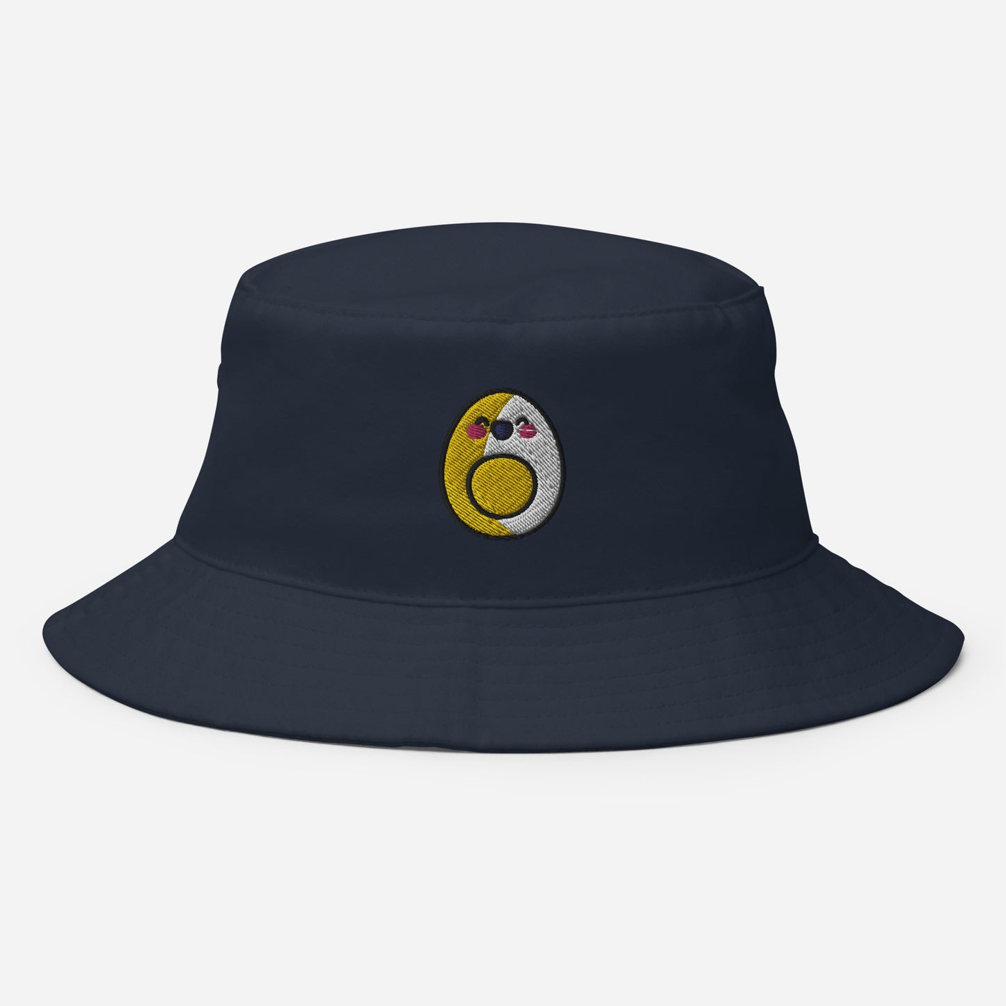 Boiled Egg Bucket Hat, Embroidered Cartoon Egg Bucket Hat, Handmade Egg Face Unisex Cotton Sun Hat