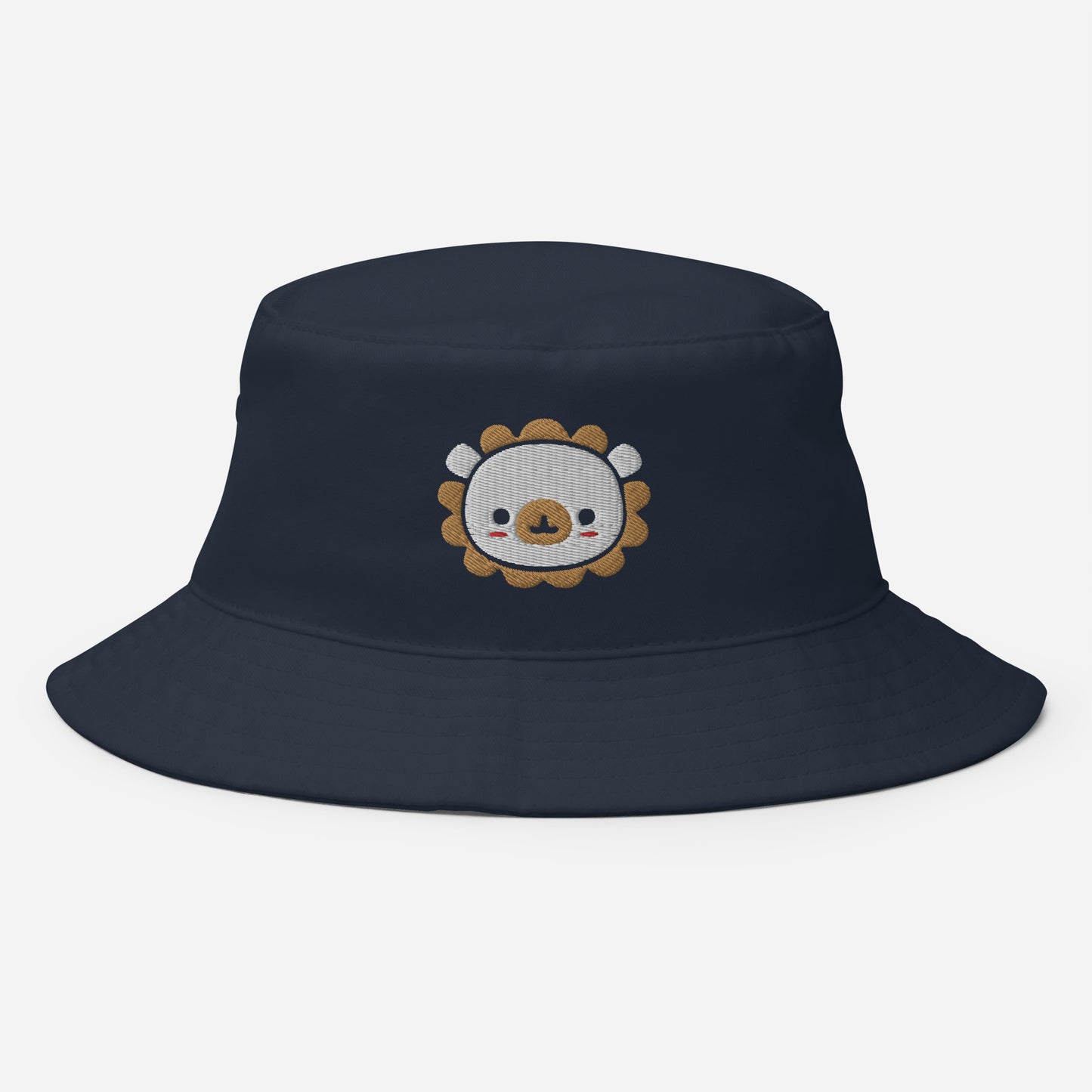 Baby Lion Bucket Hat, Embroidered Wild Animal Bucket Hat, Handmade Cartoon Lion Unisex Cotton Sun Hat